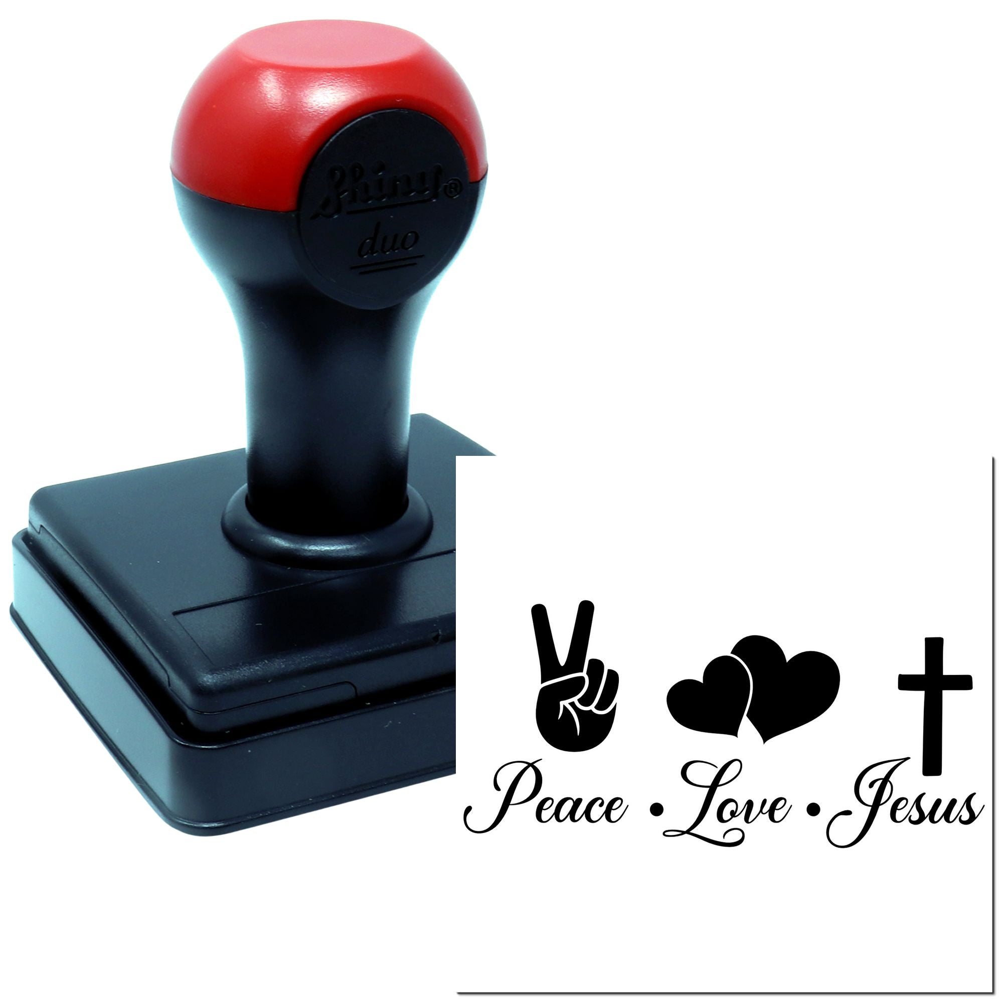 Duo Peace Love Jesus Inspires Faith Hand Stamp