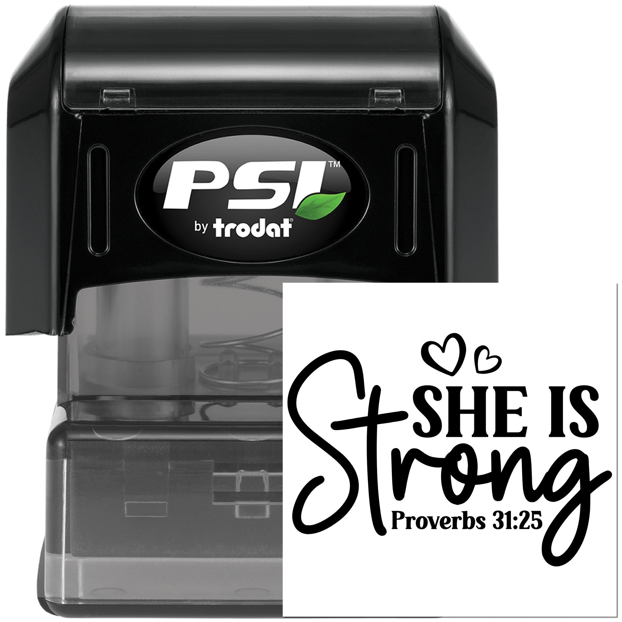 Pre-Inked She Is Strong Handcraft Stamp