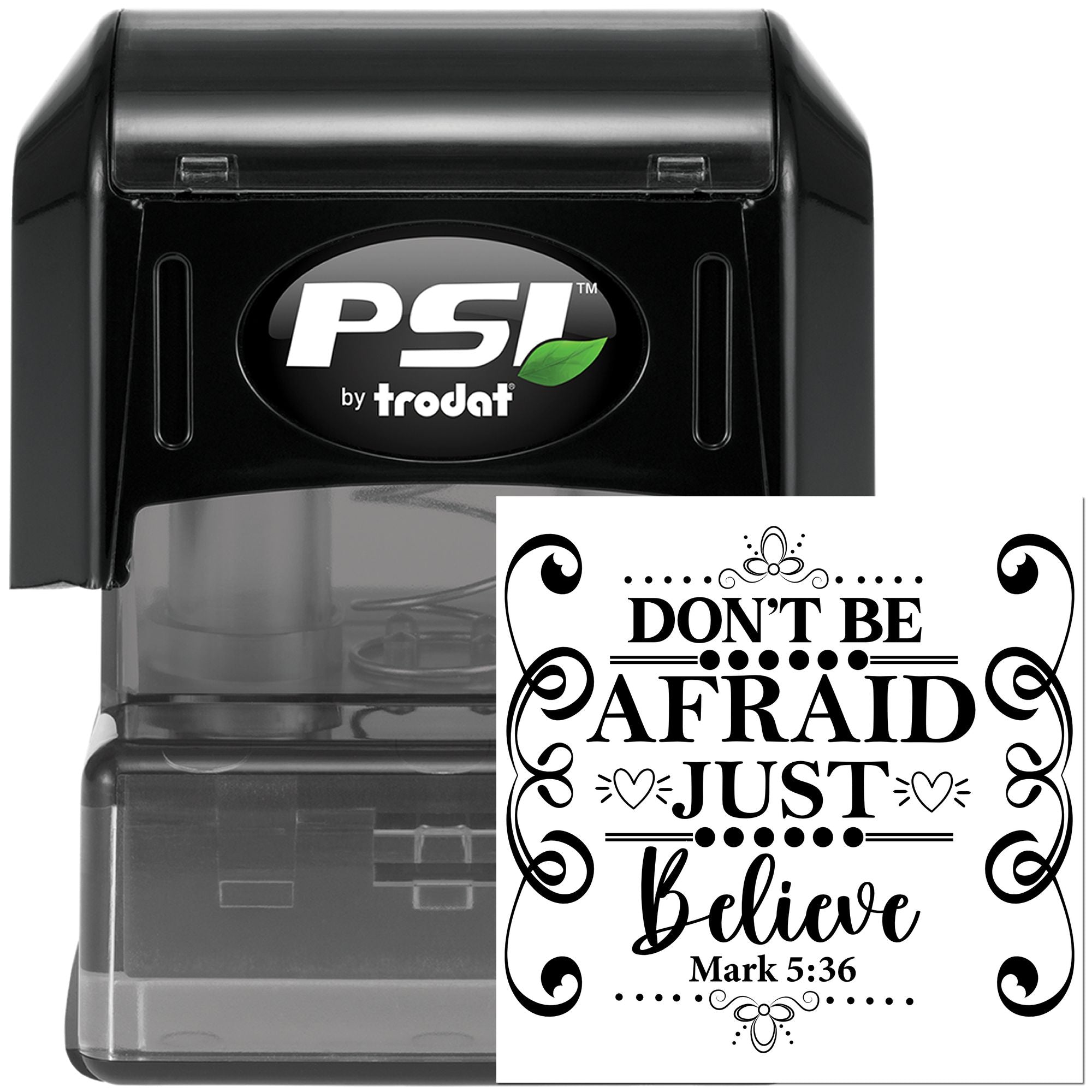 Pre-Inked Believe Over Fear Journaling Stamp