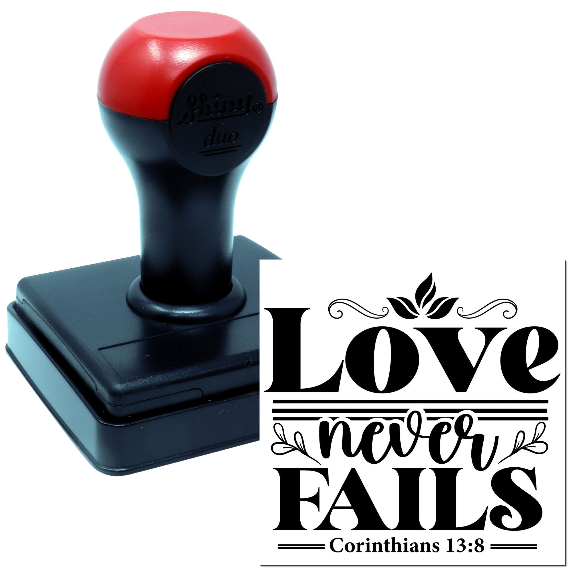 Duo Love Never Fails Inspirational Scripture Art Hand Stamp