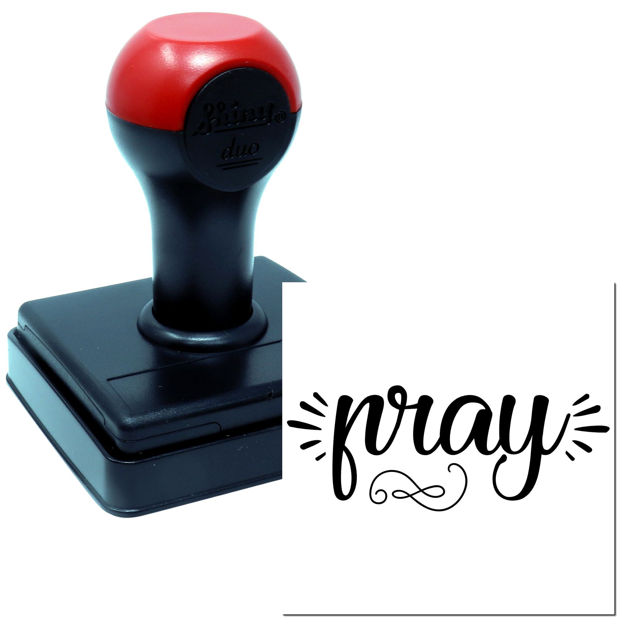 Duo Handlettered Pray Sign With Flourish Hand Stamp