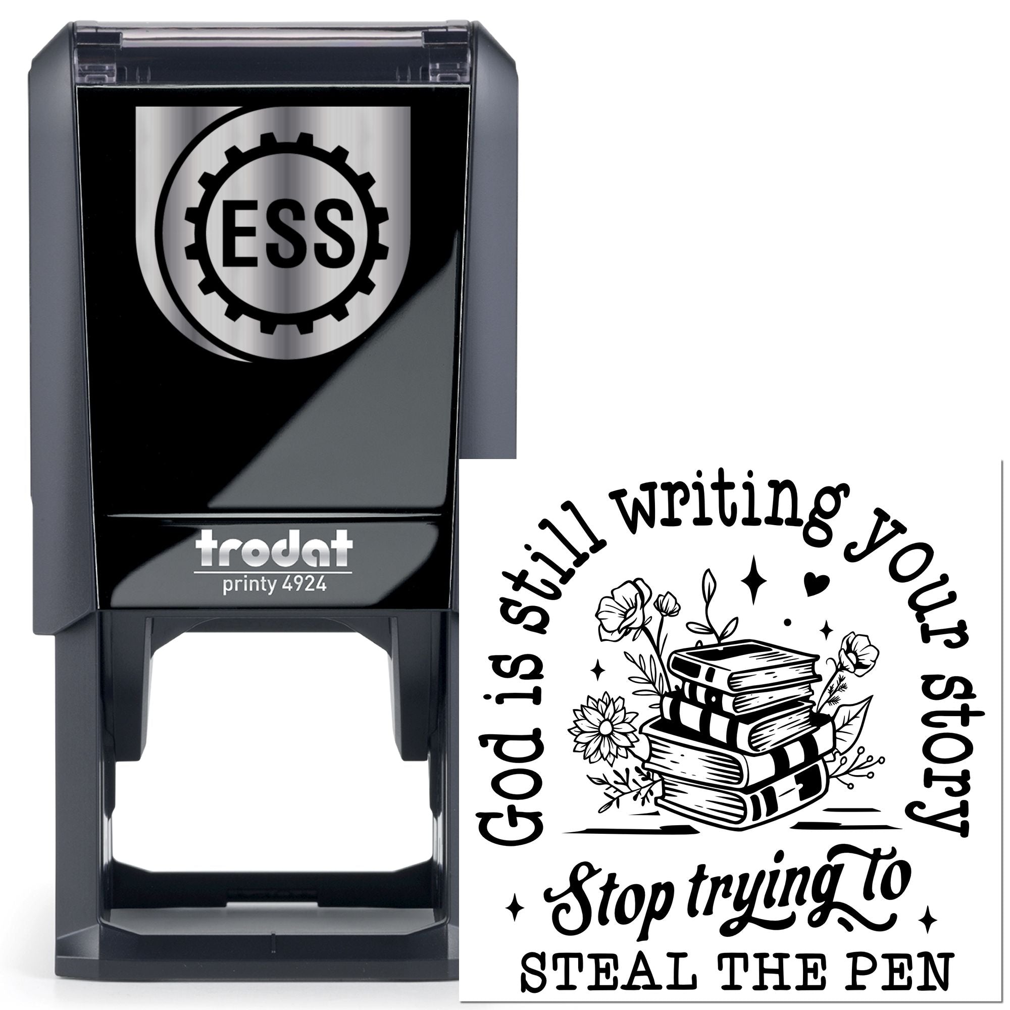 Self-Inking Book Stack Postcard Stamp