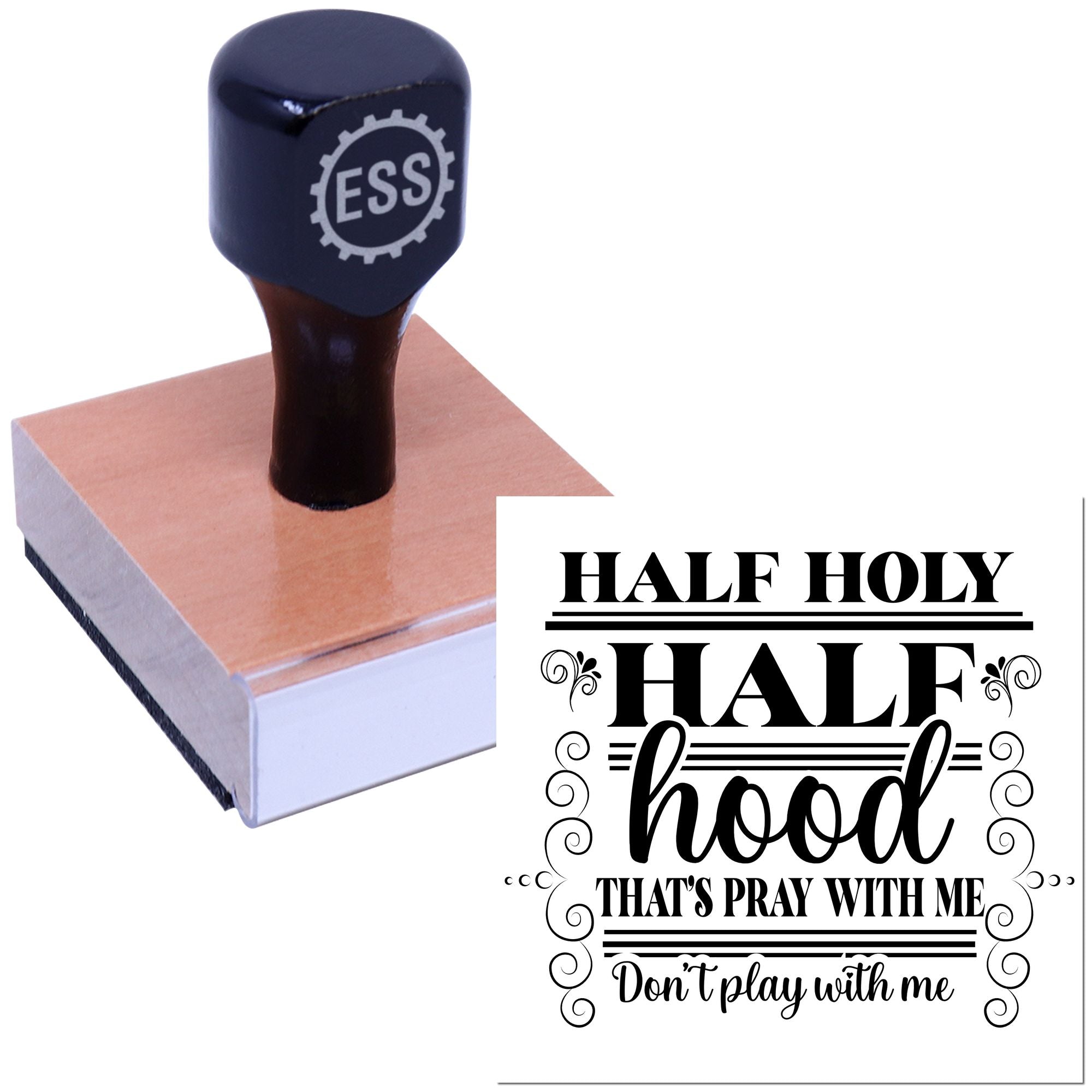 Heaven Meets Hustle Place Card Rubber Stamp