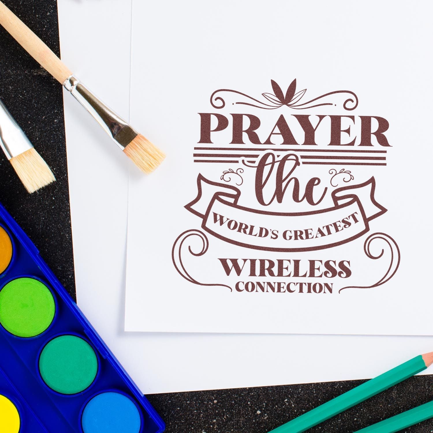 Duo Prayer World's Greatest Wireless Connection Hand Stamp