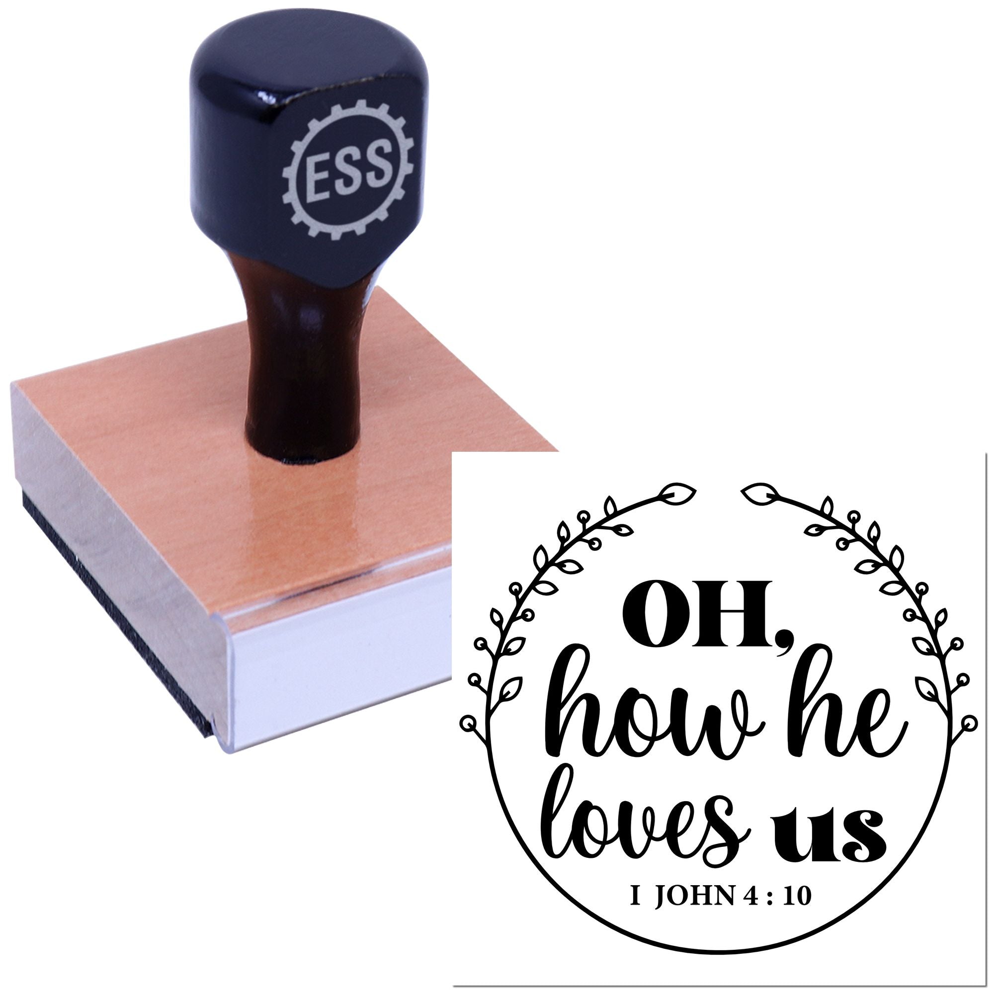 Divine Love Wreath Scrapbook Rubber Stamp