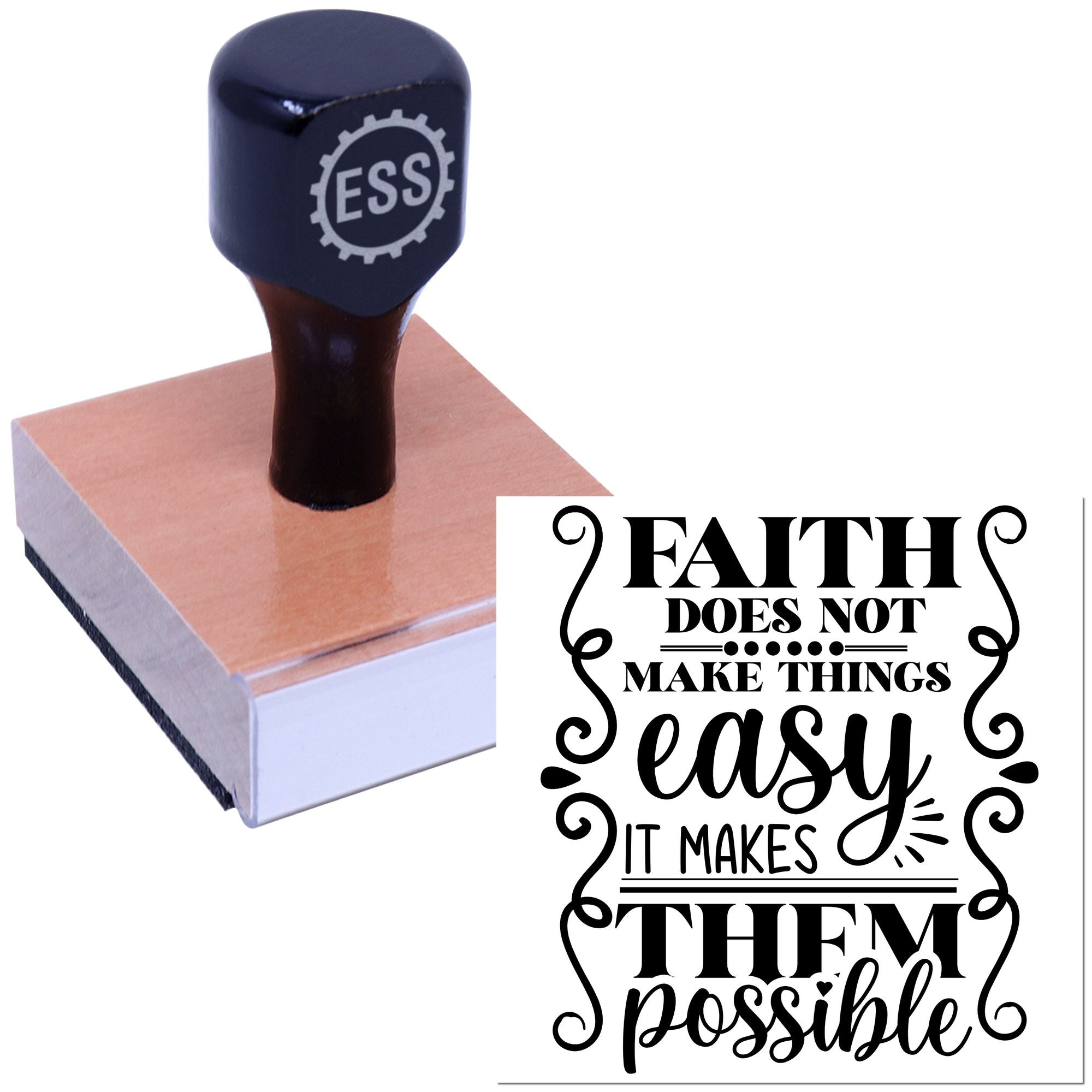 Possible Through Faith Crafting Rubber Stamp