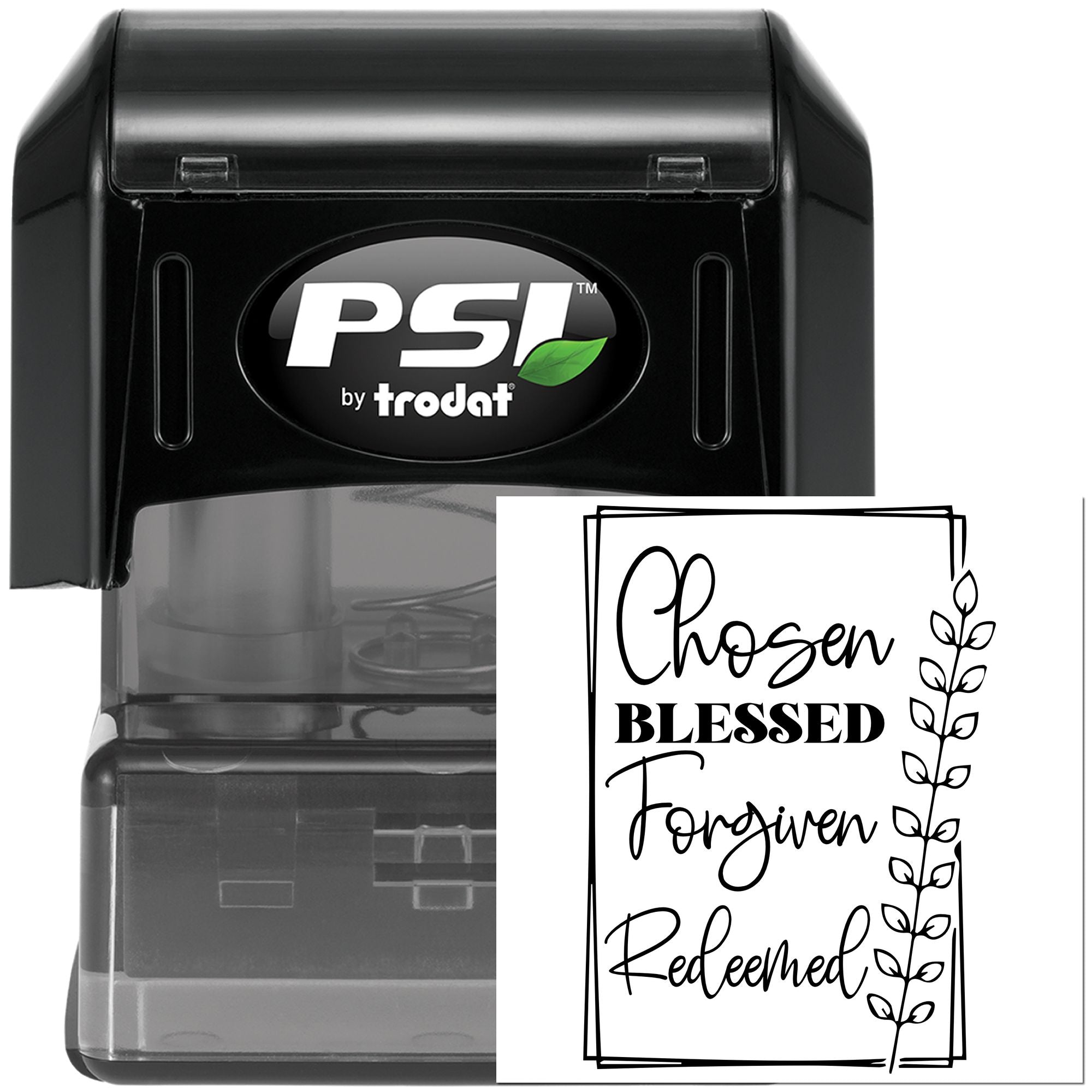 Pre-Inked Chosen Blessed Forgiven Scrapbooking Stamp