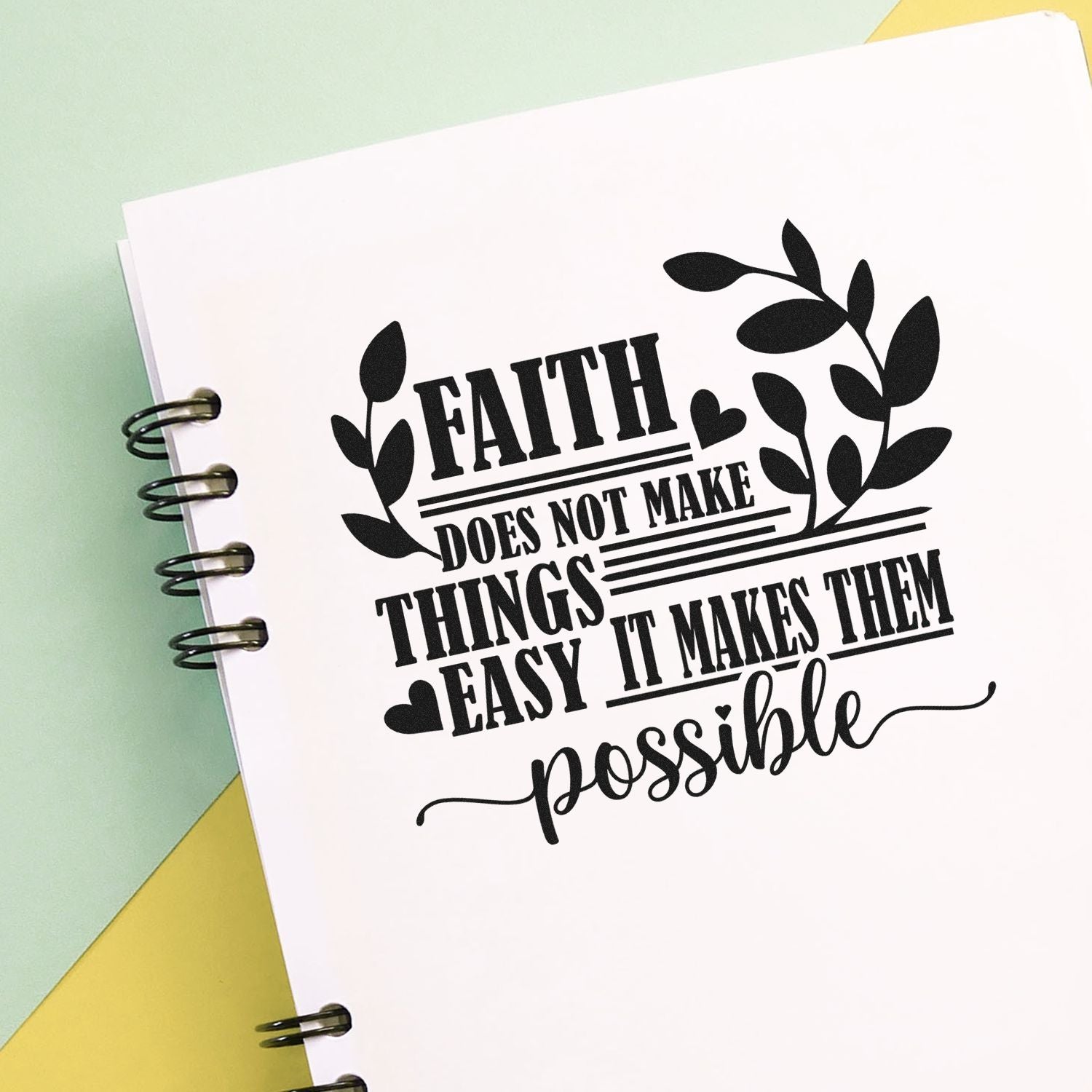 Faith Makes Possible Paper Craft Rubber Stamp