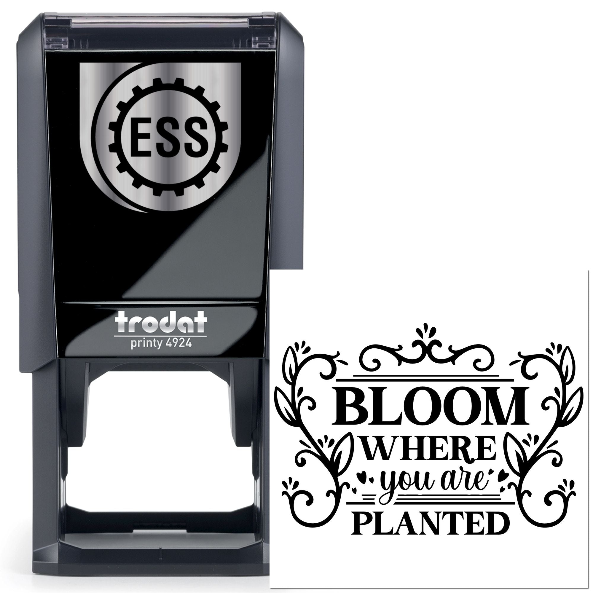 Self-Inking Floral Quote Greeting Card Stamp