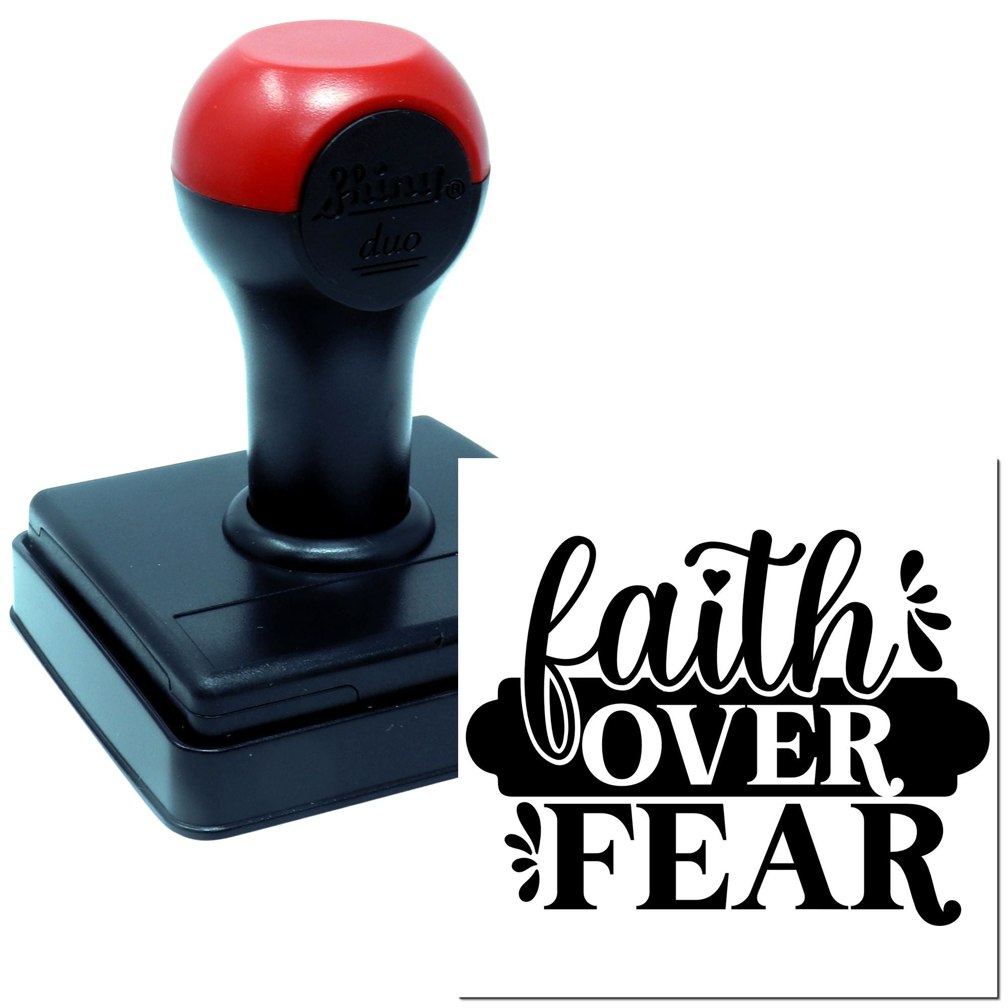 Duo Bold Faith Conquers Fear Graphic Hand Stamp
