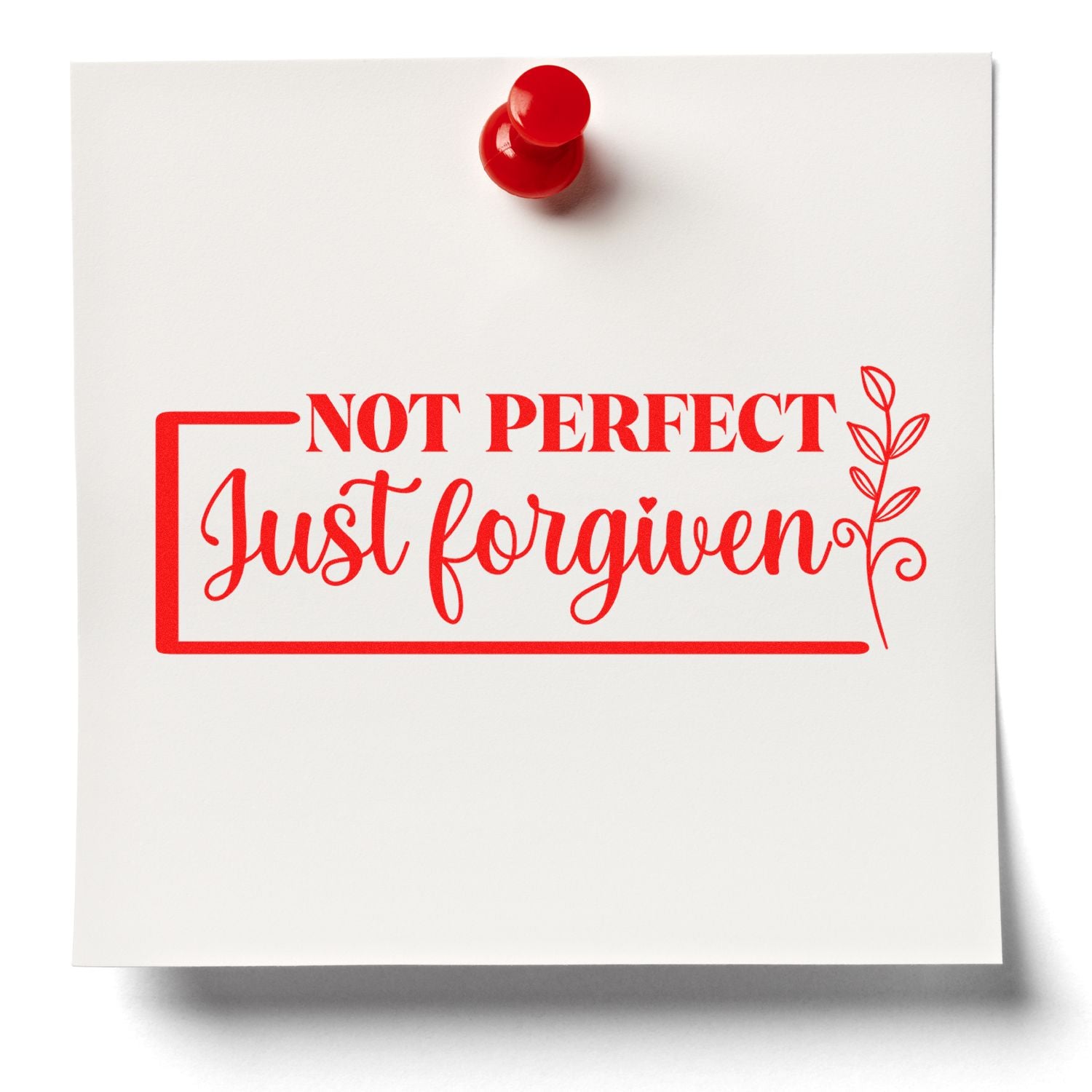 Duo Not Perfect Just Forgiven Sign Hand Stamp