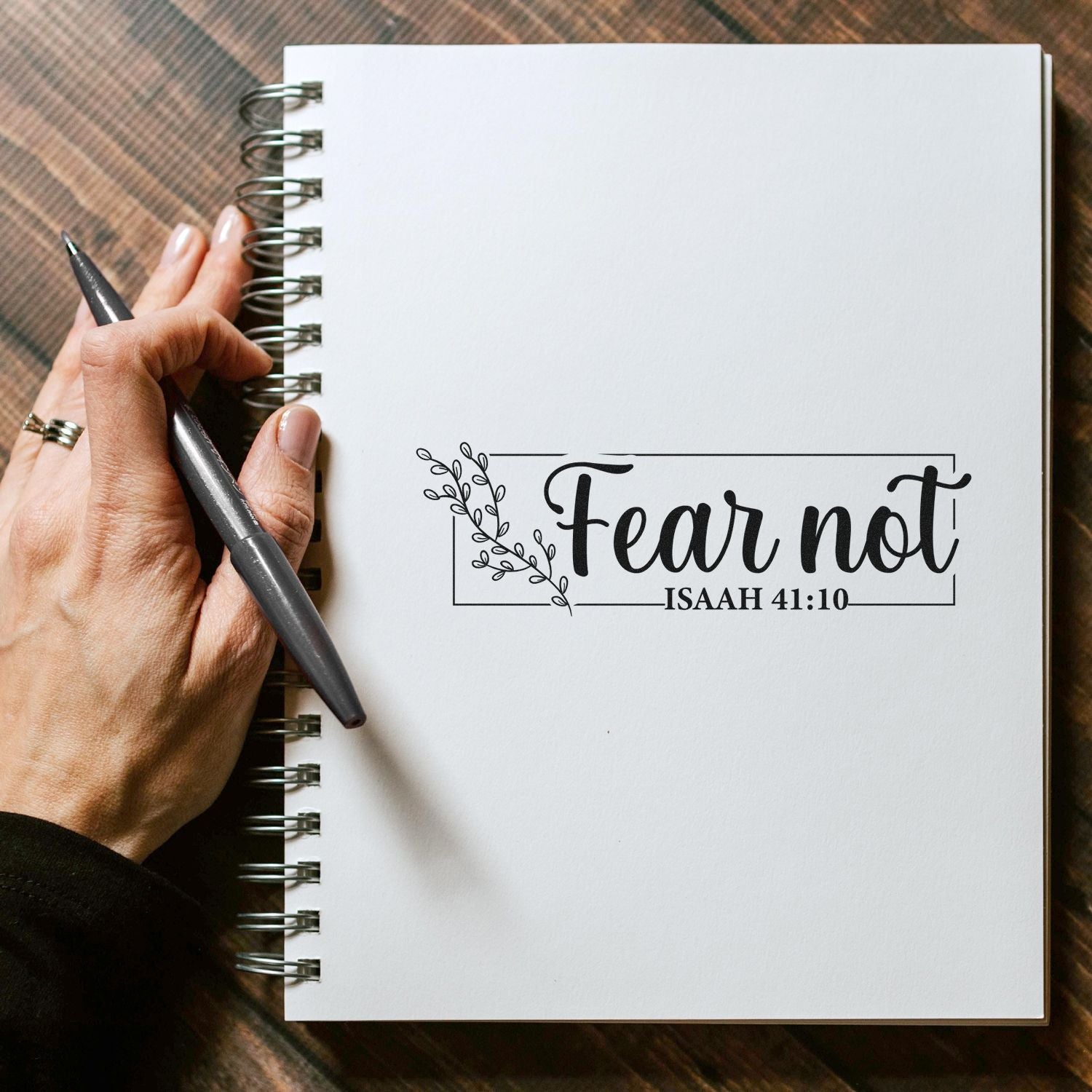 Faith Over Fear Journaling Rubber Stamp