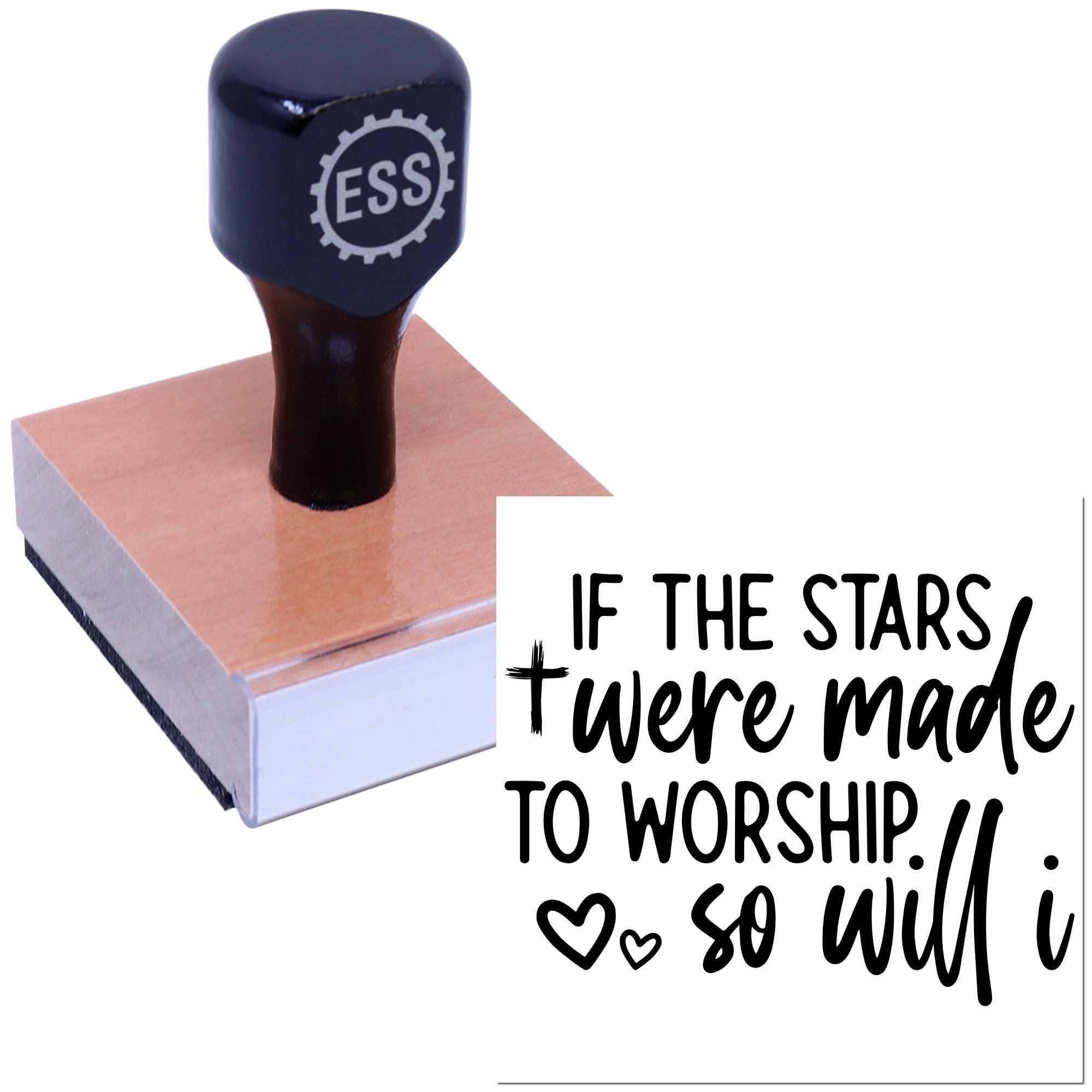 Celestial Worship Affirmation Tag Rubber Stamp