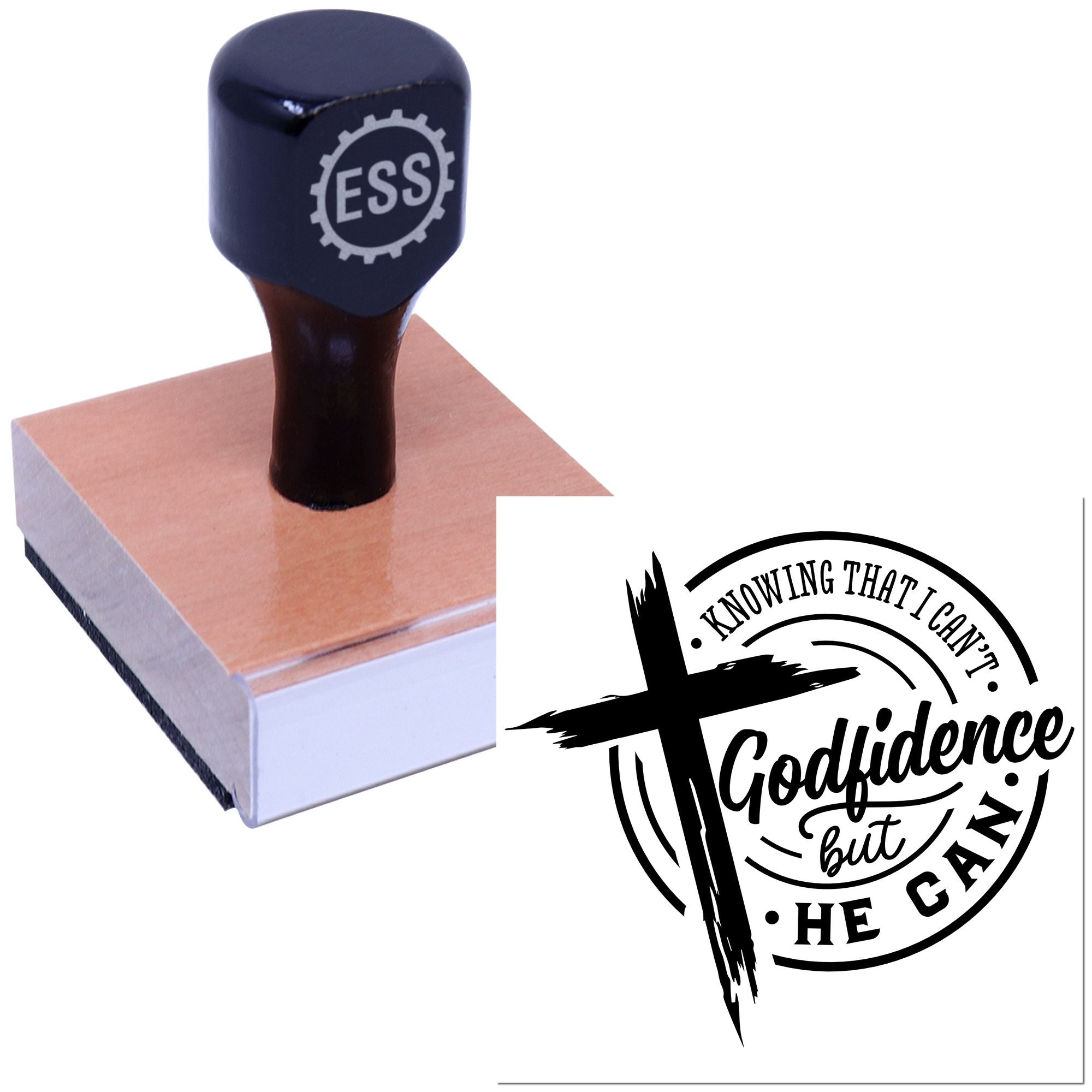 Cross Of Godfidence Favor Tag Rubber Stamp