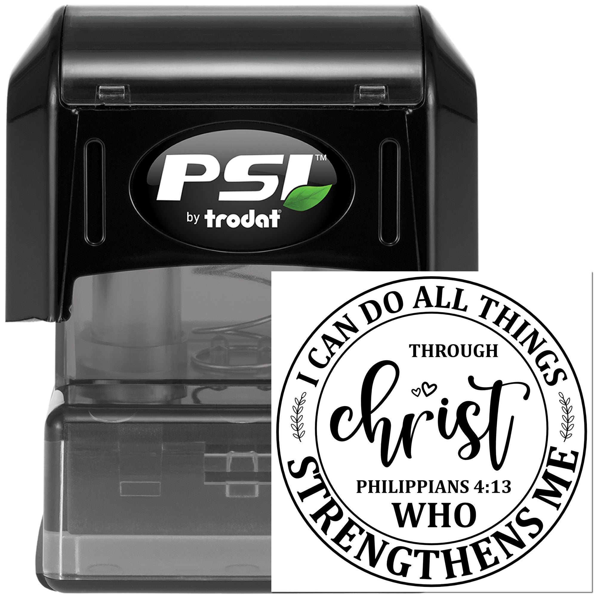 Pre-Inked Strength Through Christ Tag Stamp