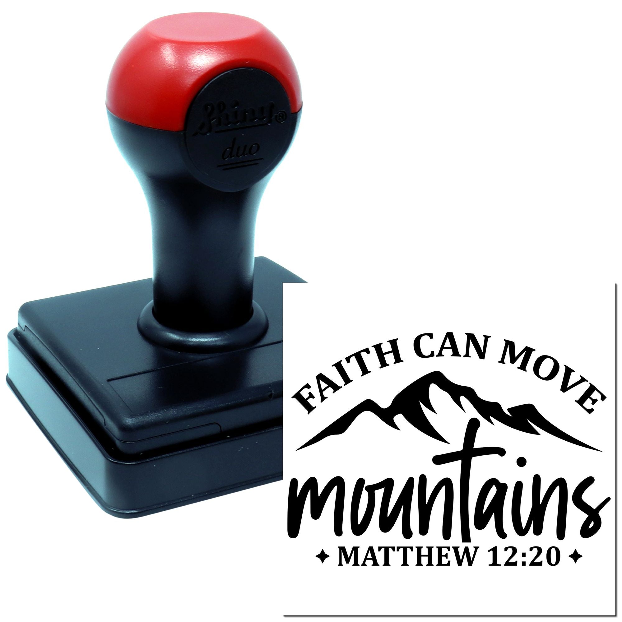 Duo Faith Moves Mountains Inspirational Design Hand Stamp