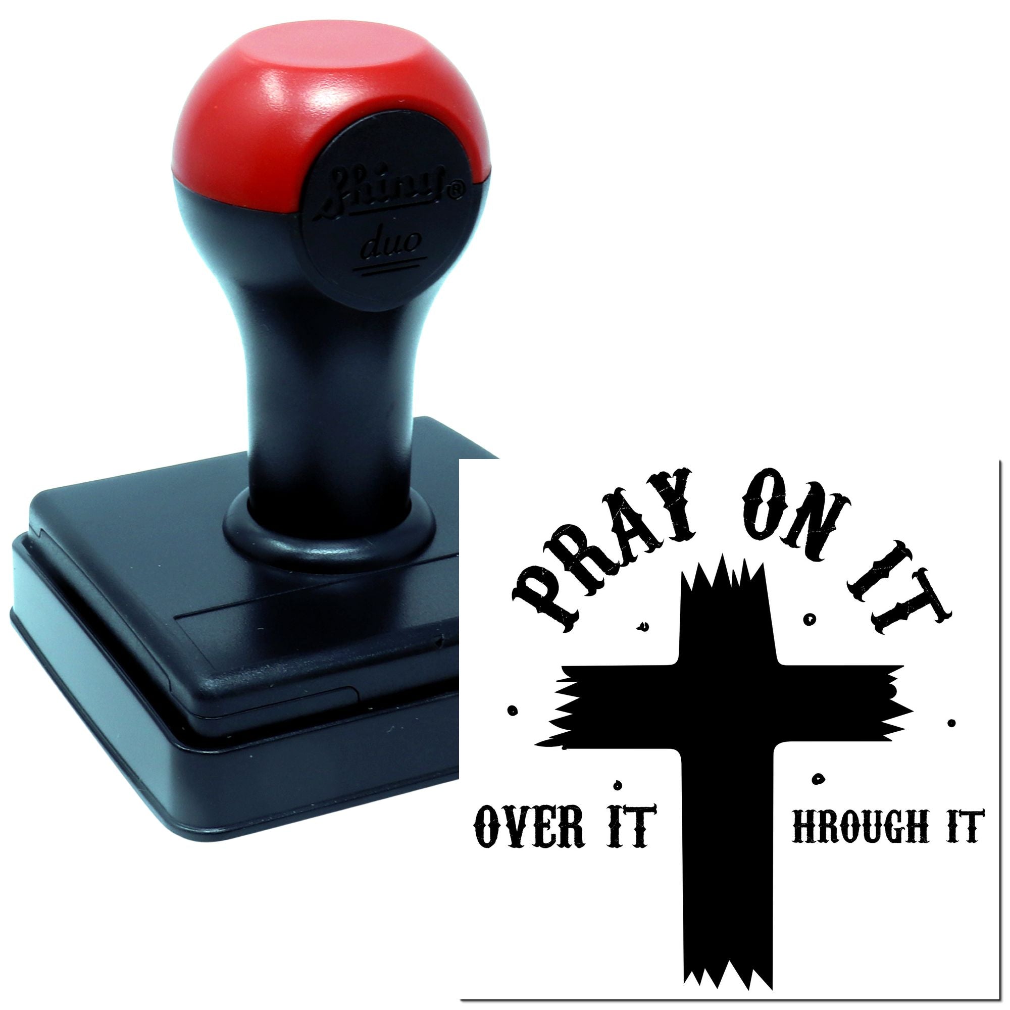 Duo Black Cross Pray On It Hand Stamp