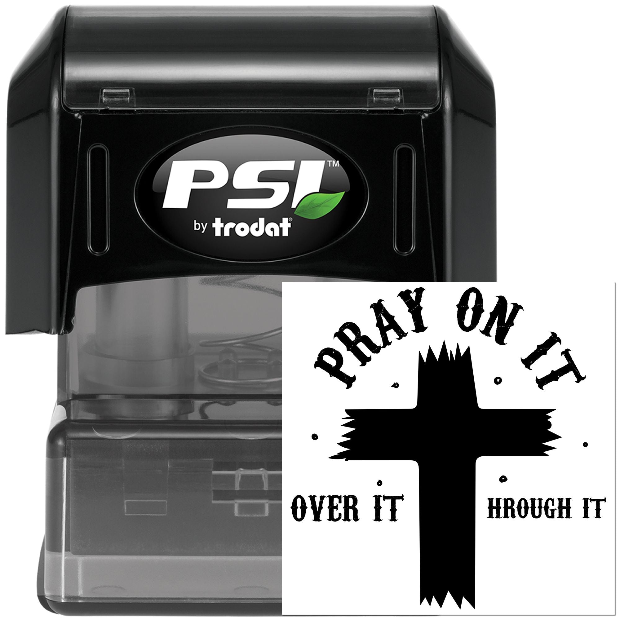 Pre-Inked Cross Over It Greeting Card Stamp