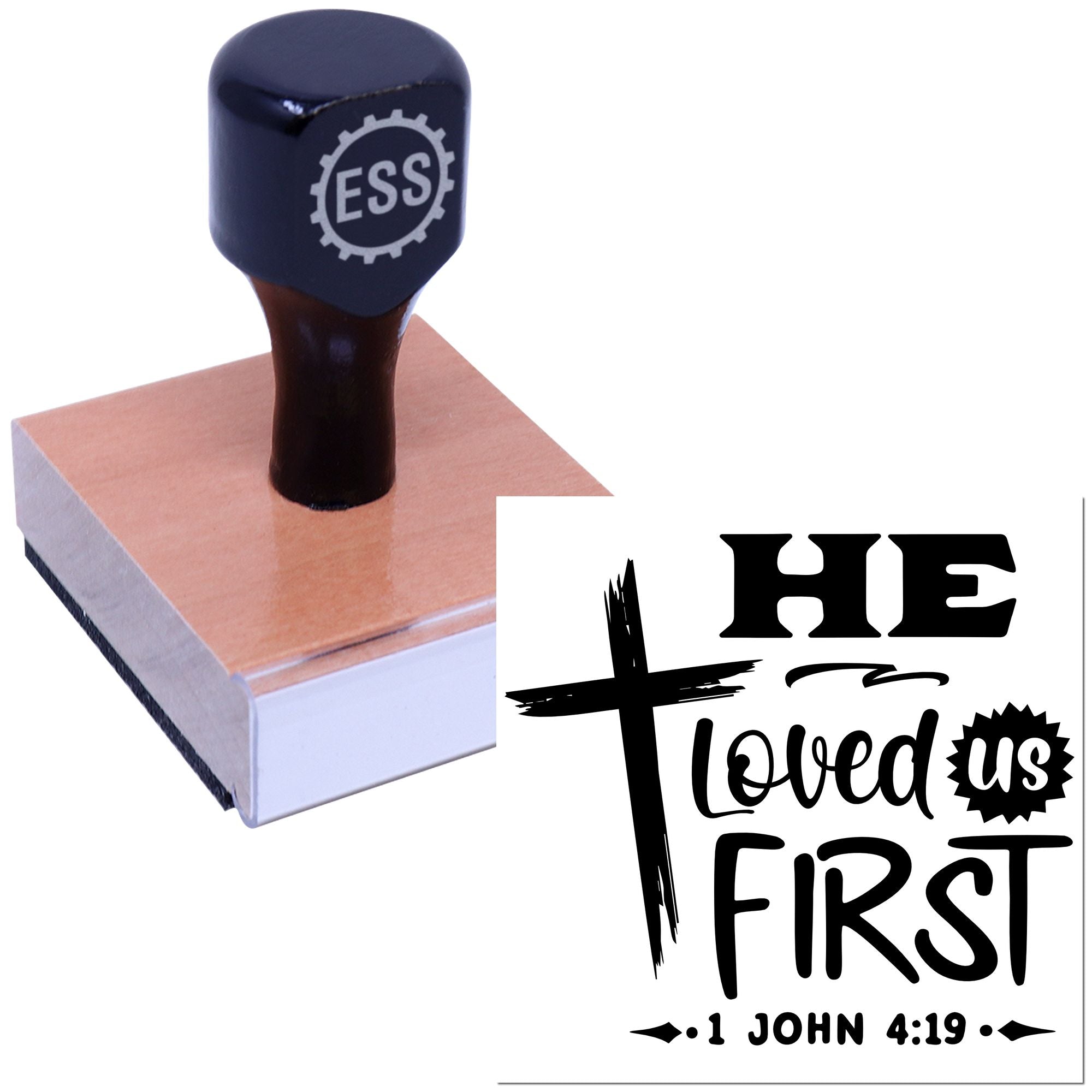 Cross Love Reminder Place Card Rubber Stamp