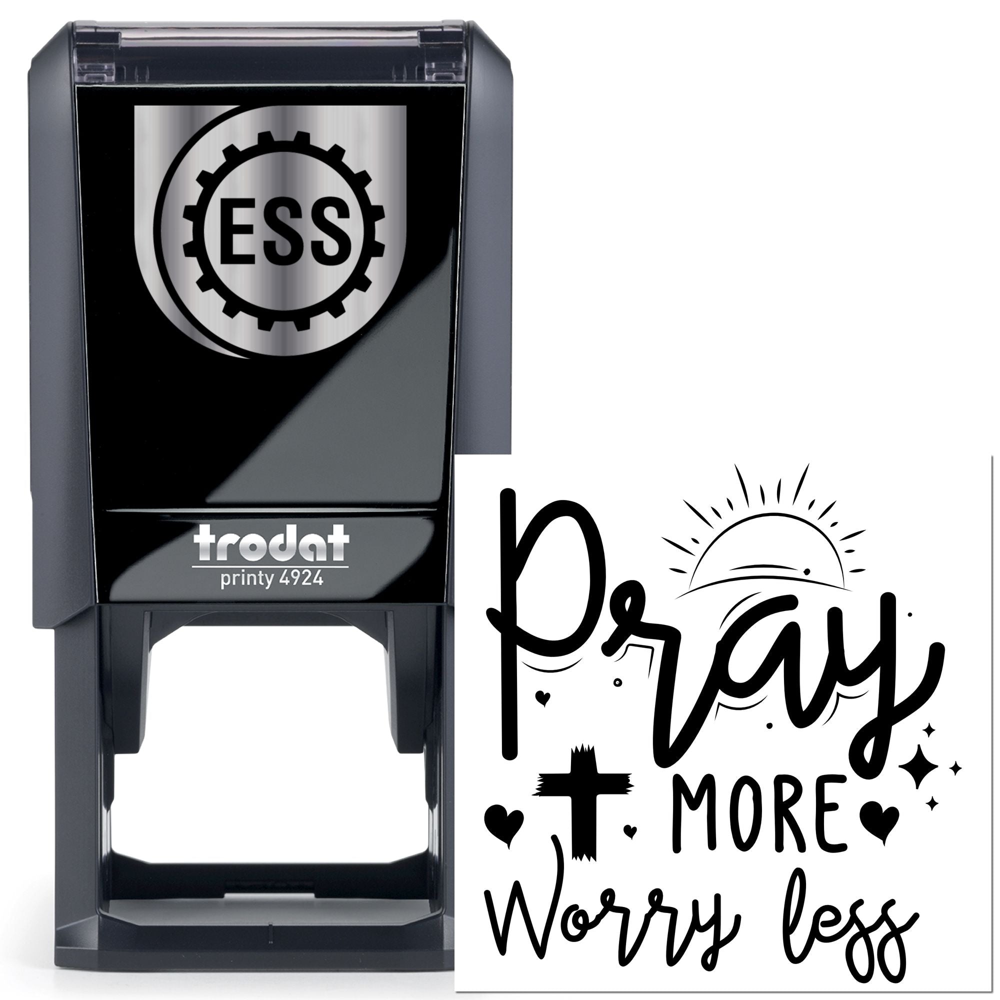 Self-Inking Pray More Place Card Stamp