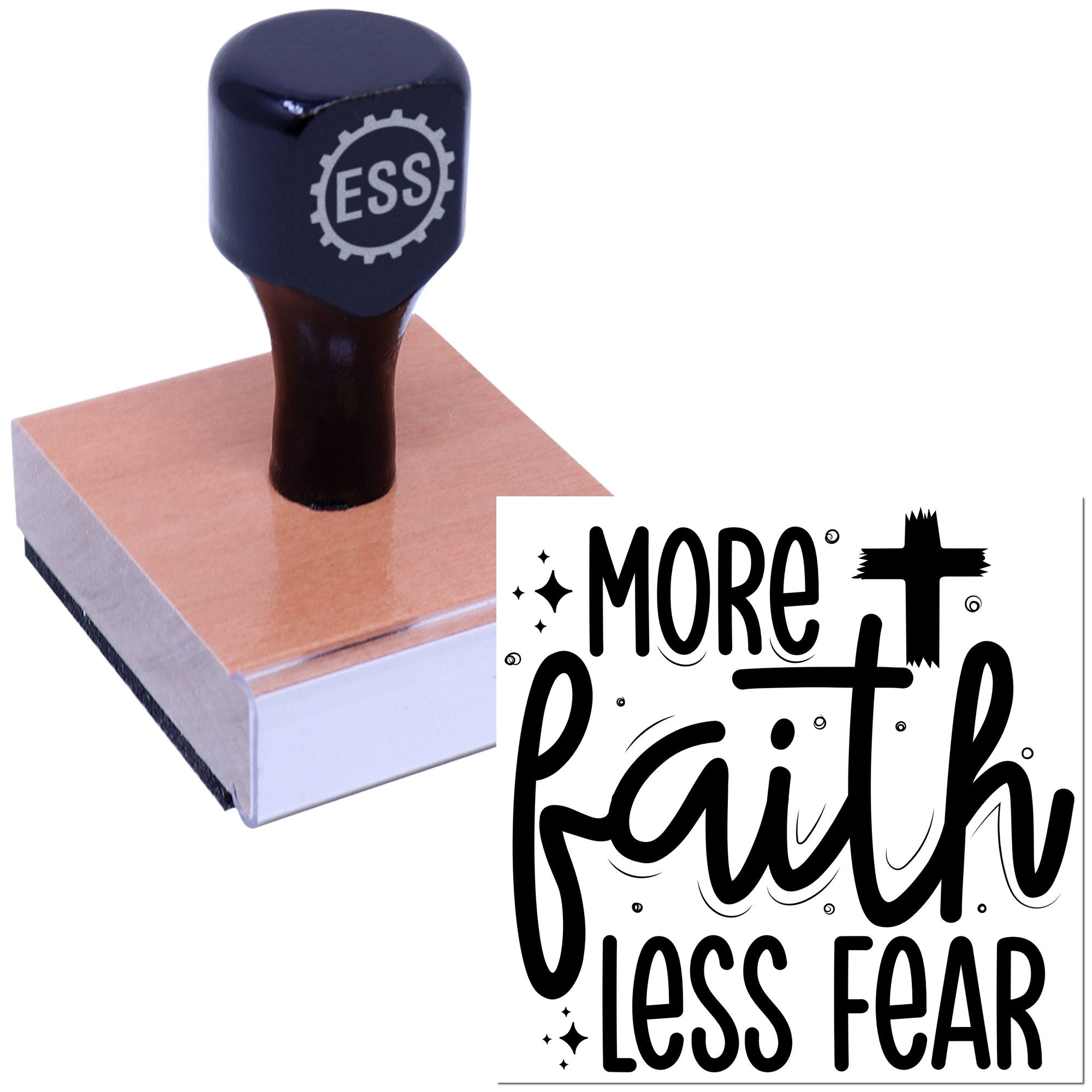 Faith Conquers Fear Greeting Card Rubber Stamp