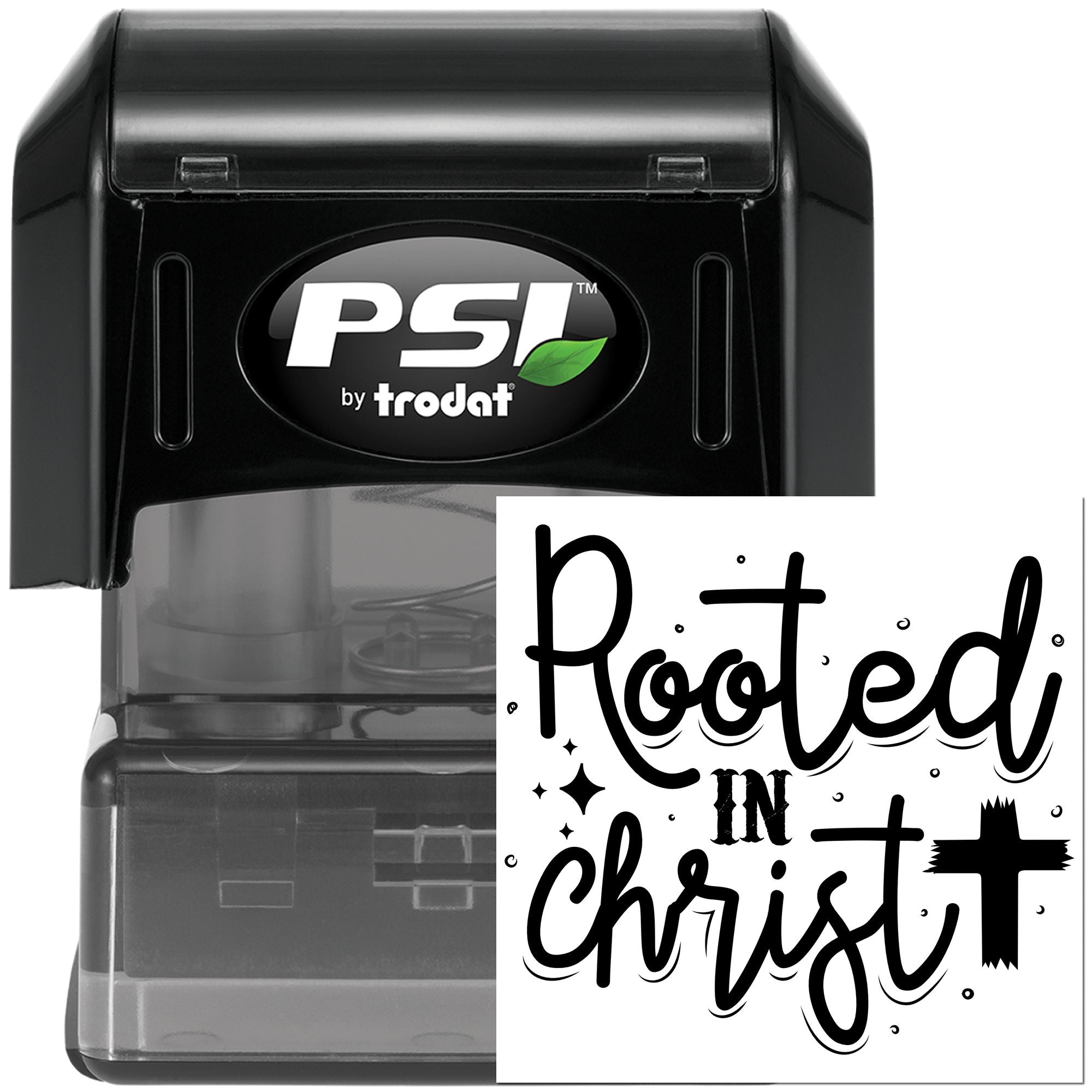 Pre-Inked Rooted In Christ Note Card Stamp