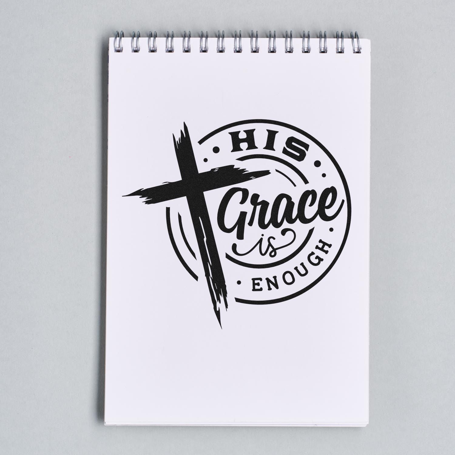 Grace Cross Emblem Party Favor Rubber Stamp