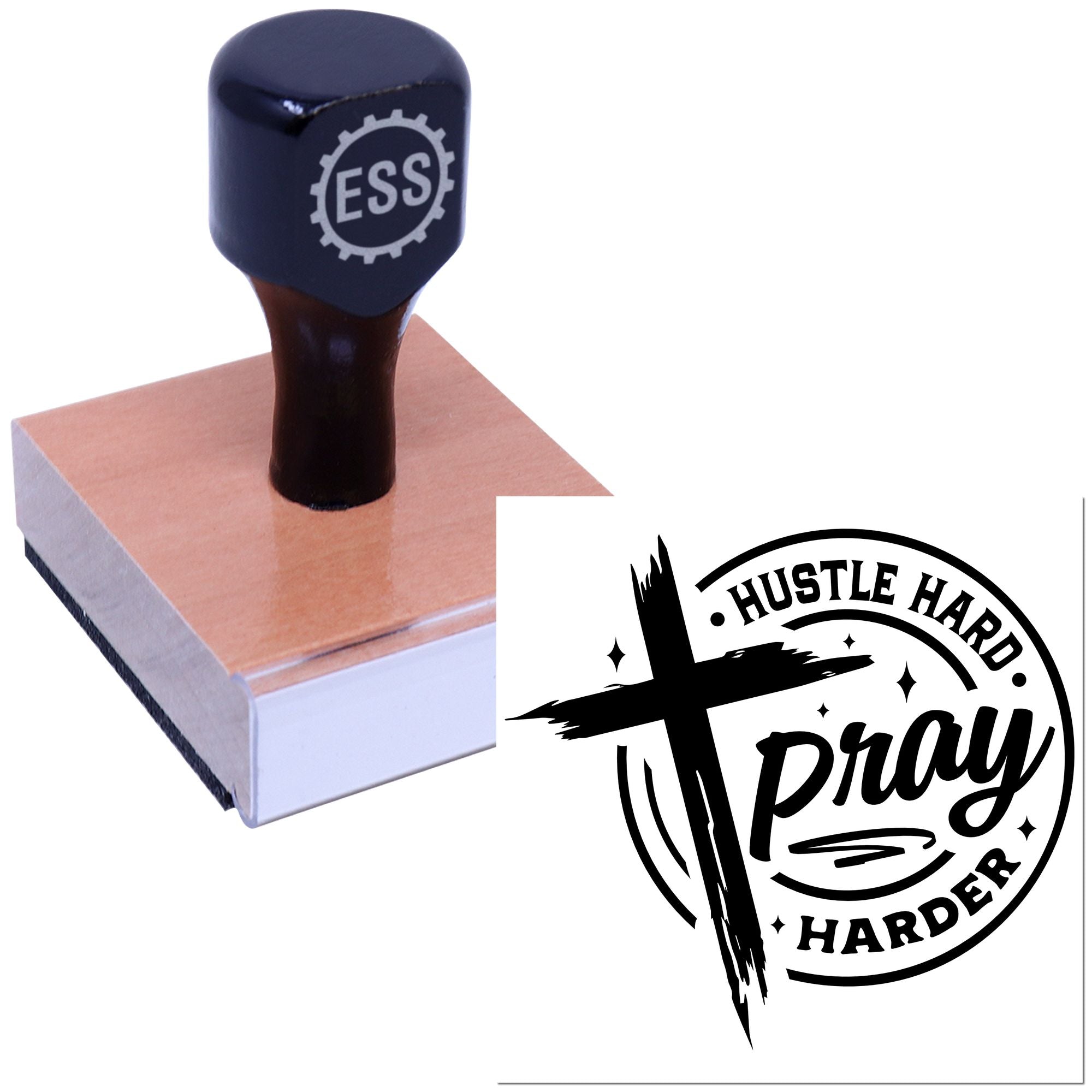 Pray Hustle Repeat Crafting Rubber Stamp