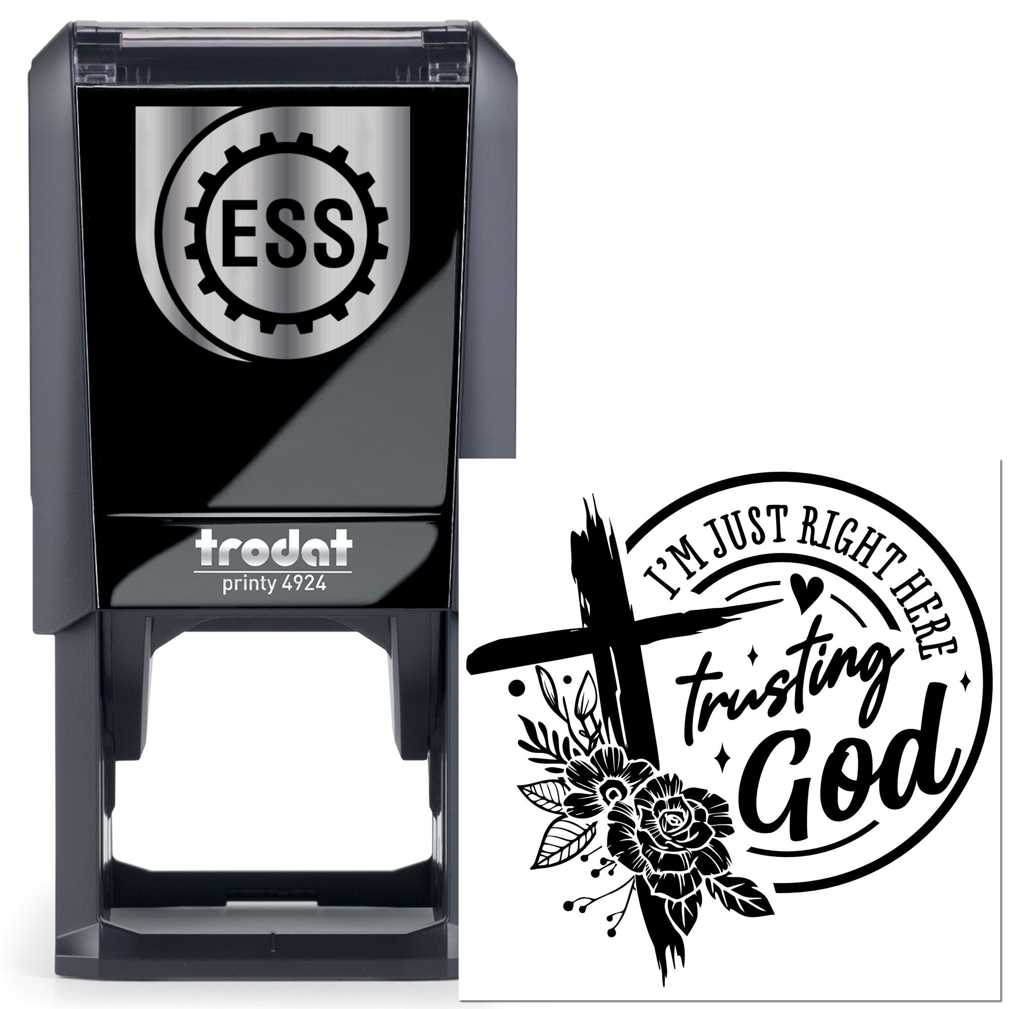 Self-Inking Trusting God Paper Goods Stamp