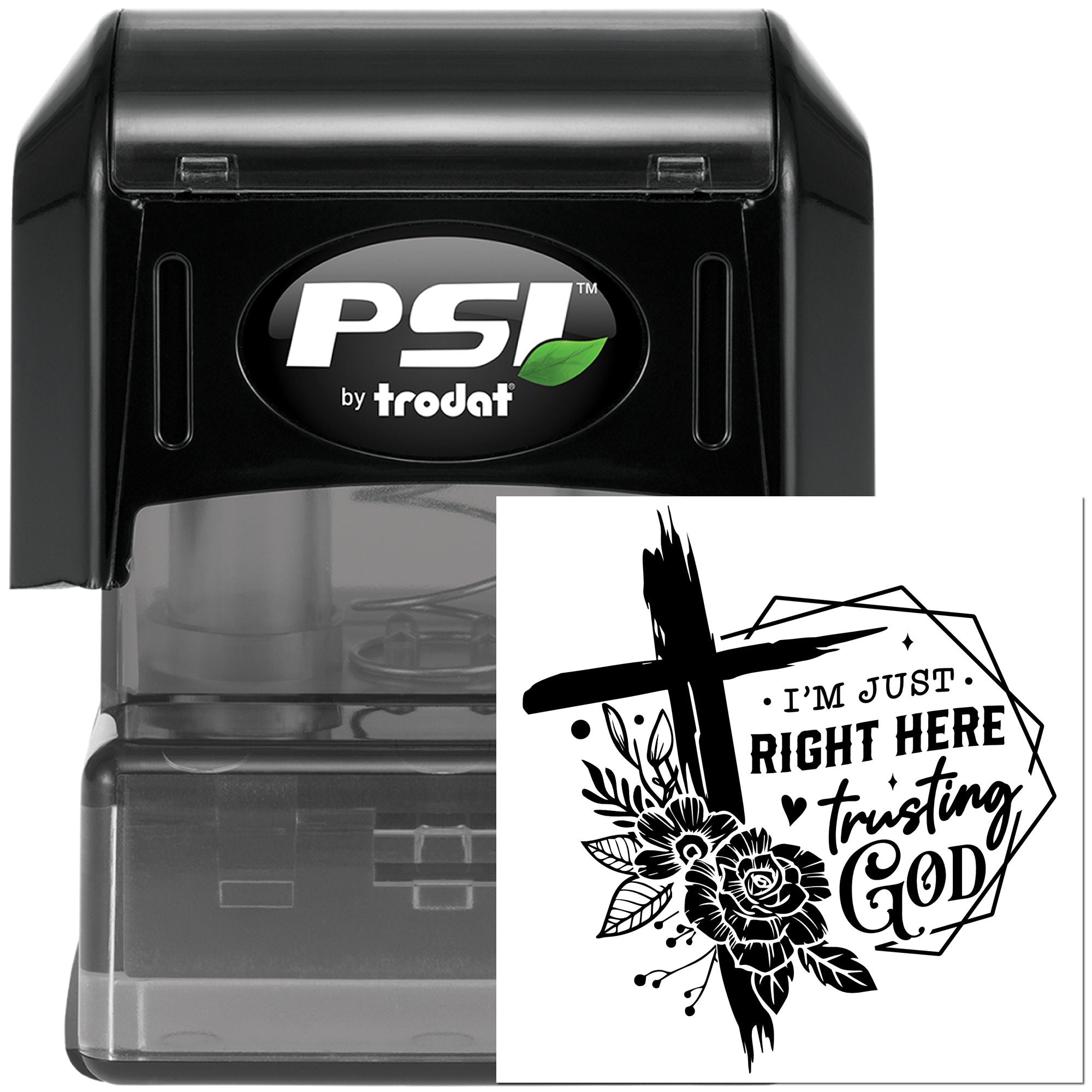 Pre-Inked Trusting God Card Paper Goods Stamp