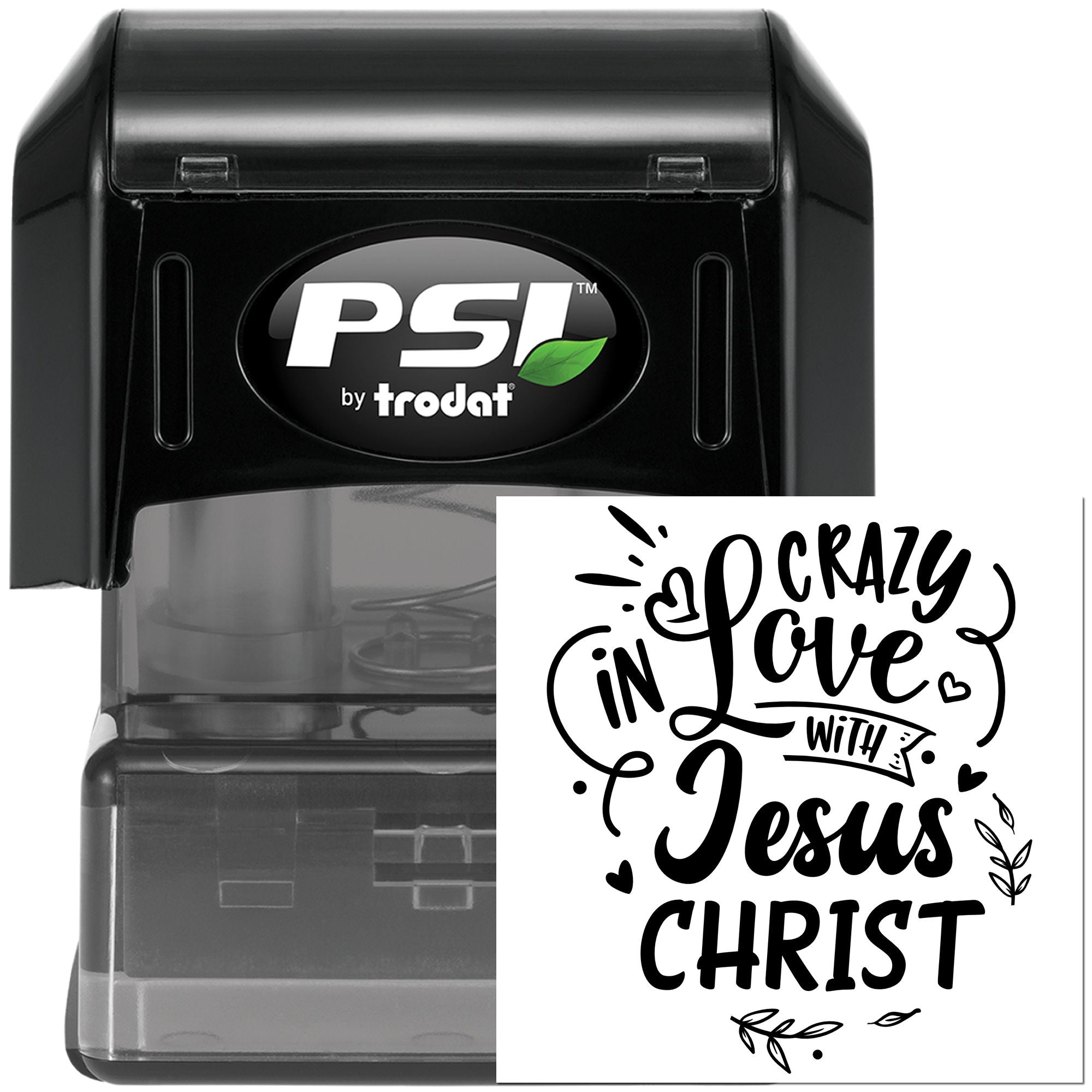 Pre-Inked Crazy About Jesus Greeting Card Stamp