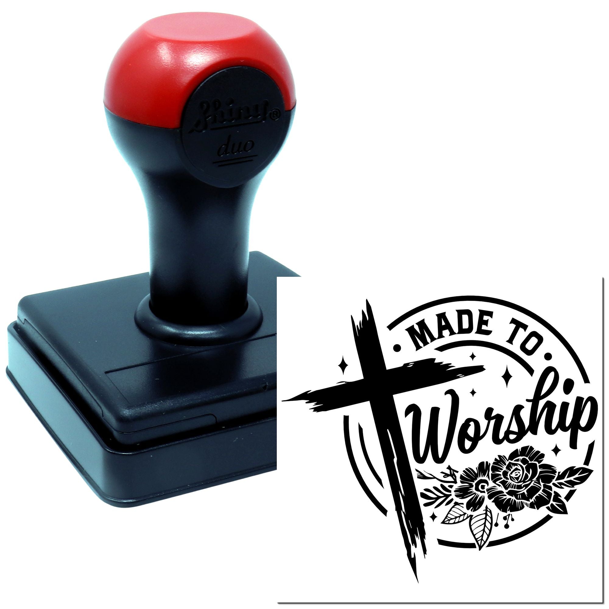Duo Made To Worship Floral Emblem Hand Stamp