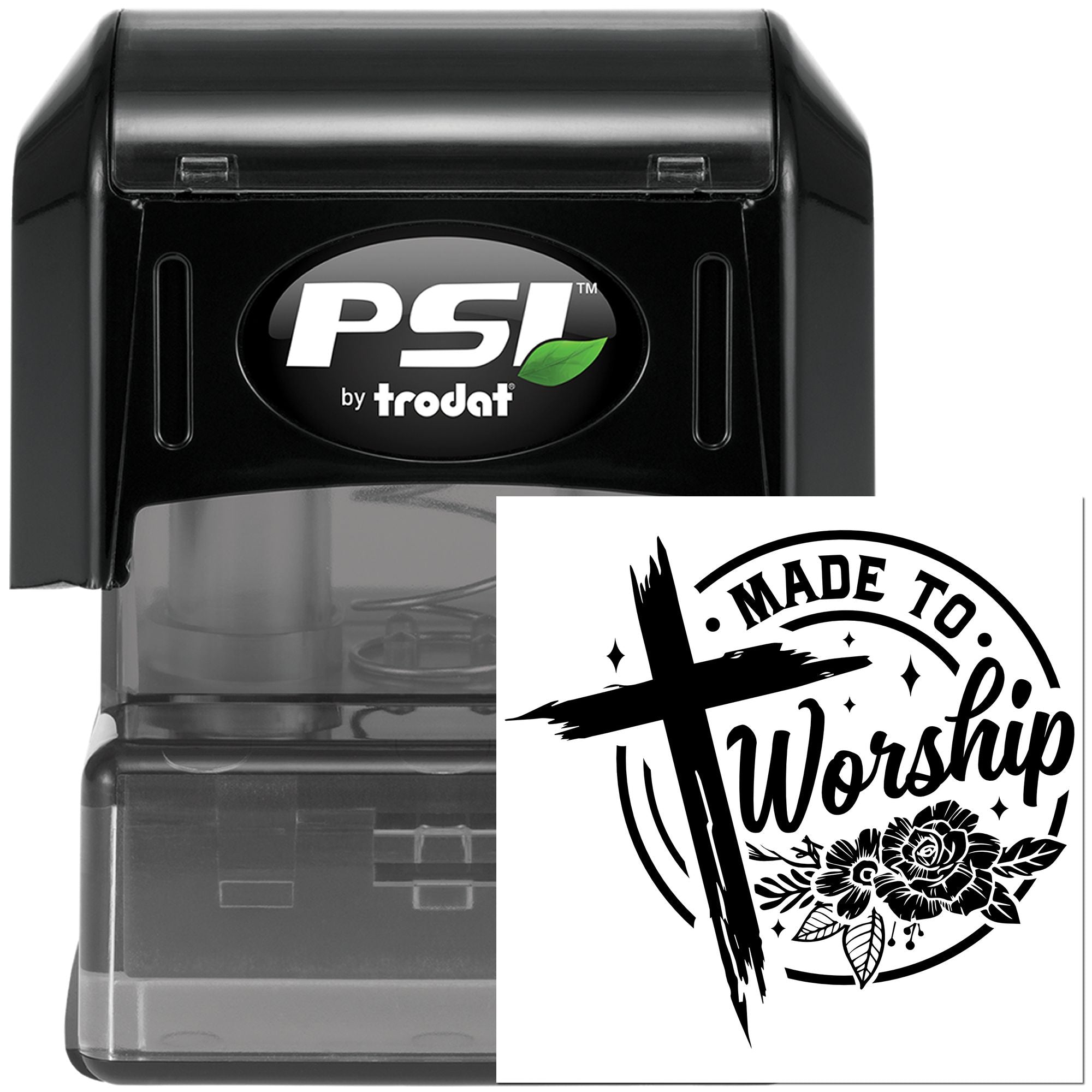 Pre-Inked Made To Worship Handcraft Stamp