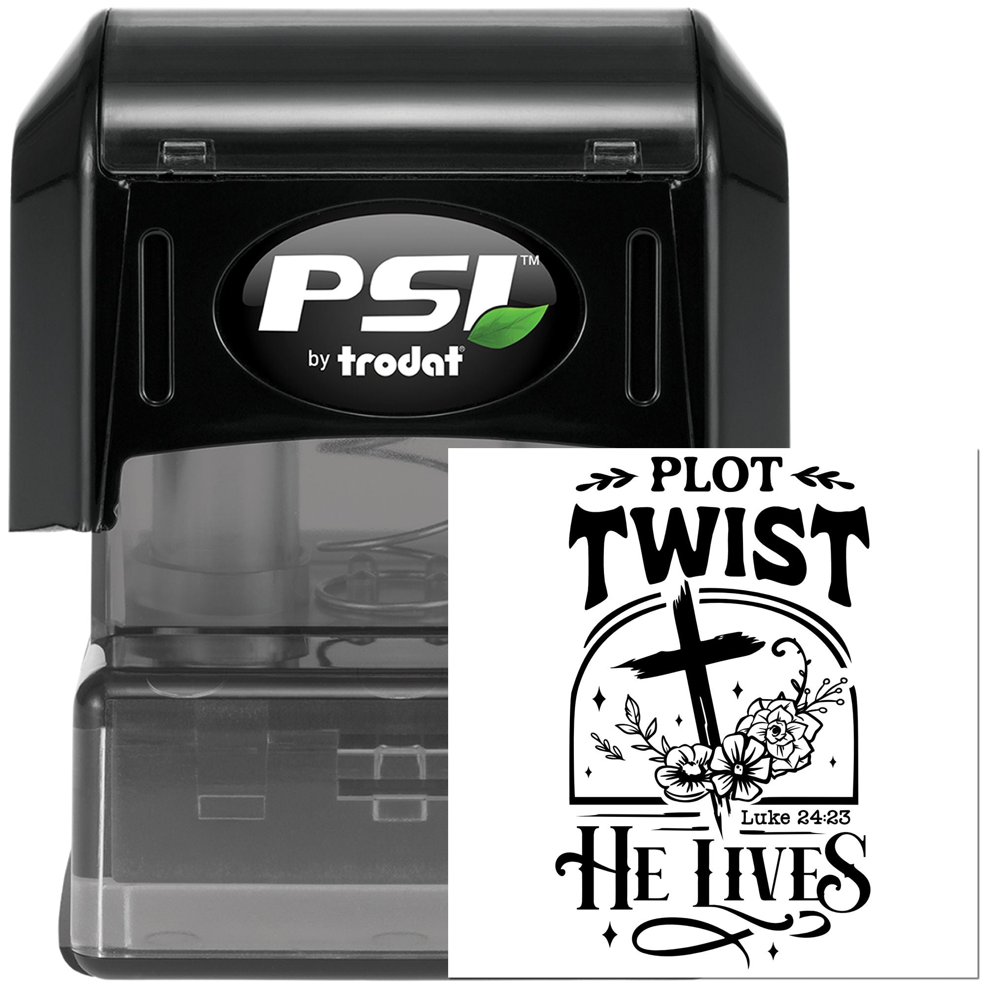 Pre-Inked Plot Twist Lives Greeting Card Stamp