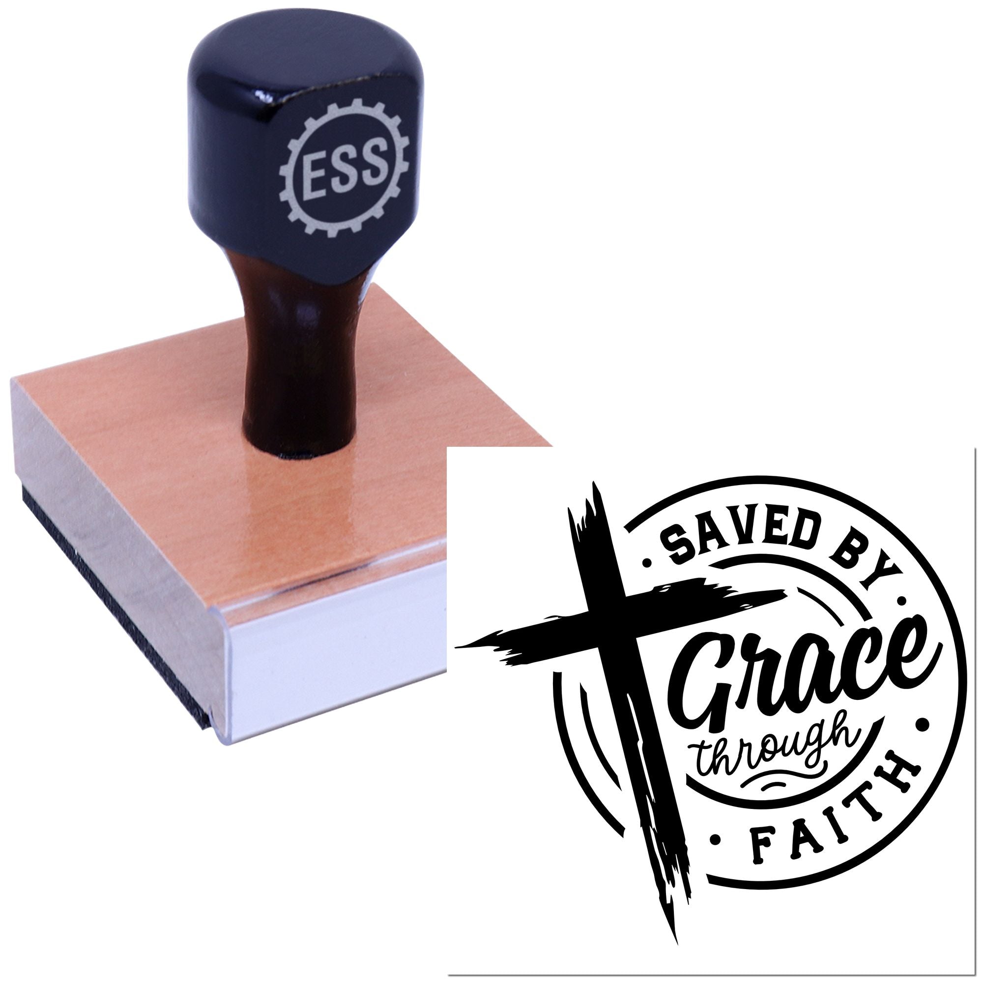 Divine Grace Seal Card Rubber Stamp