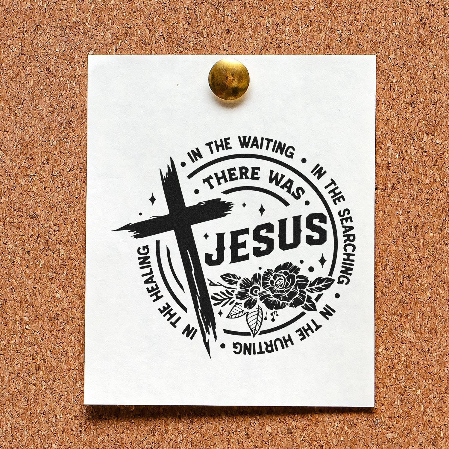 Self-Inking Jesus Cross Paper Craft Stamp