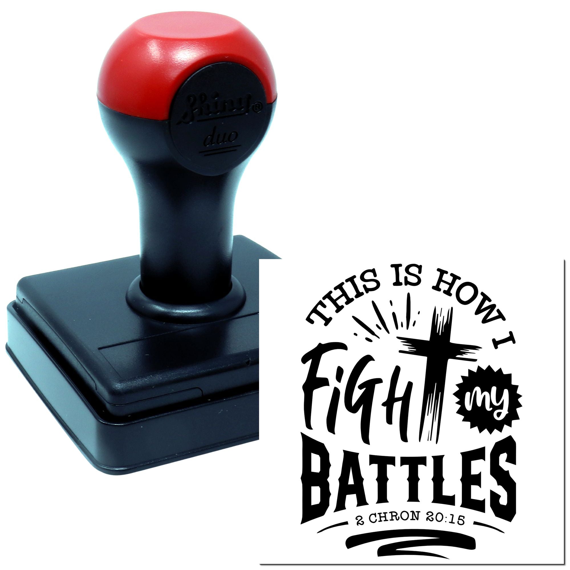 Duo Cross-Centered Faith Overcoming Life's Battles Hand Stamp