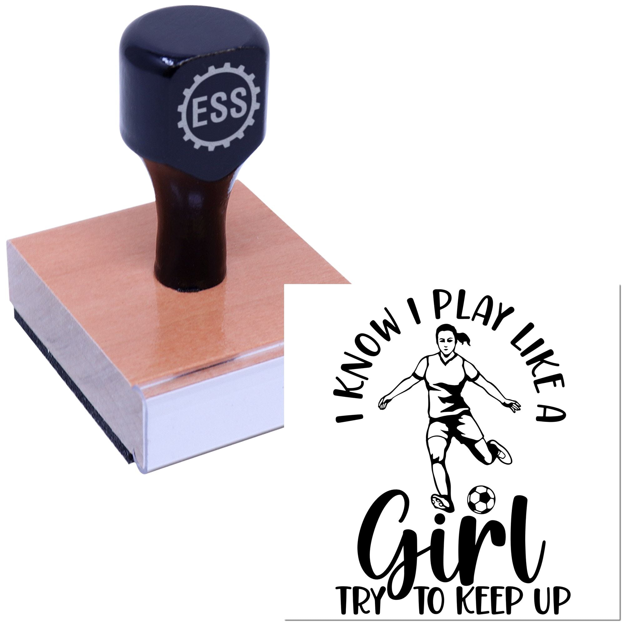 Fearless Female Footballer Mini Card Rubber Stamp