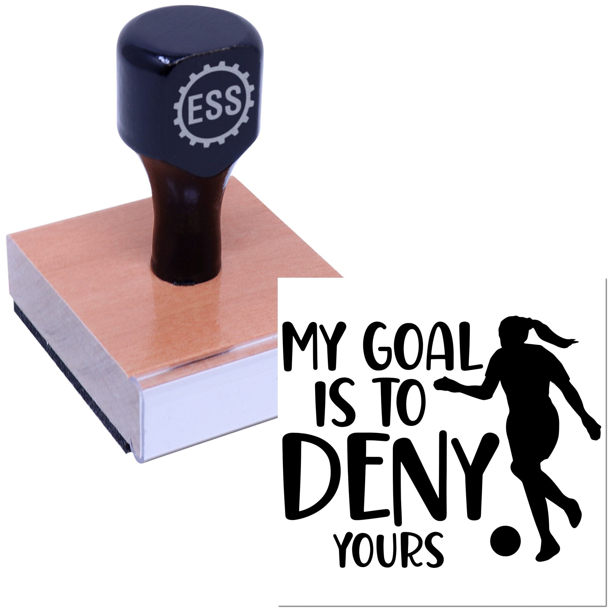 Deny Their Goals Postcard Rubber Stamp