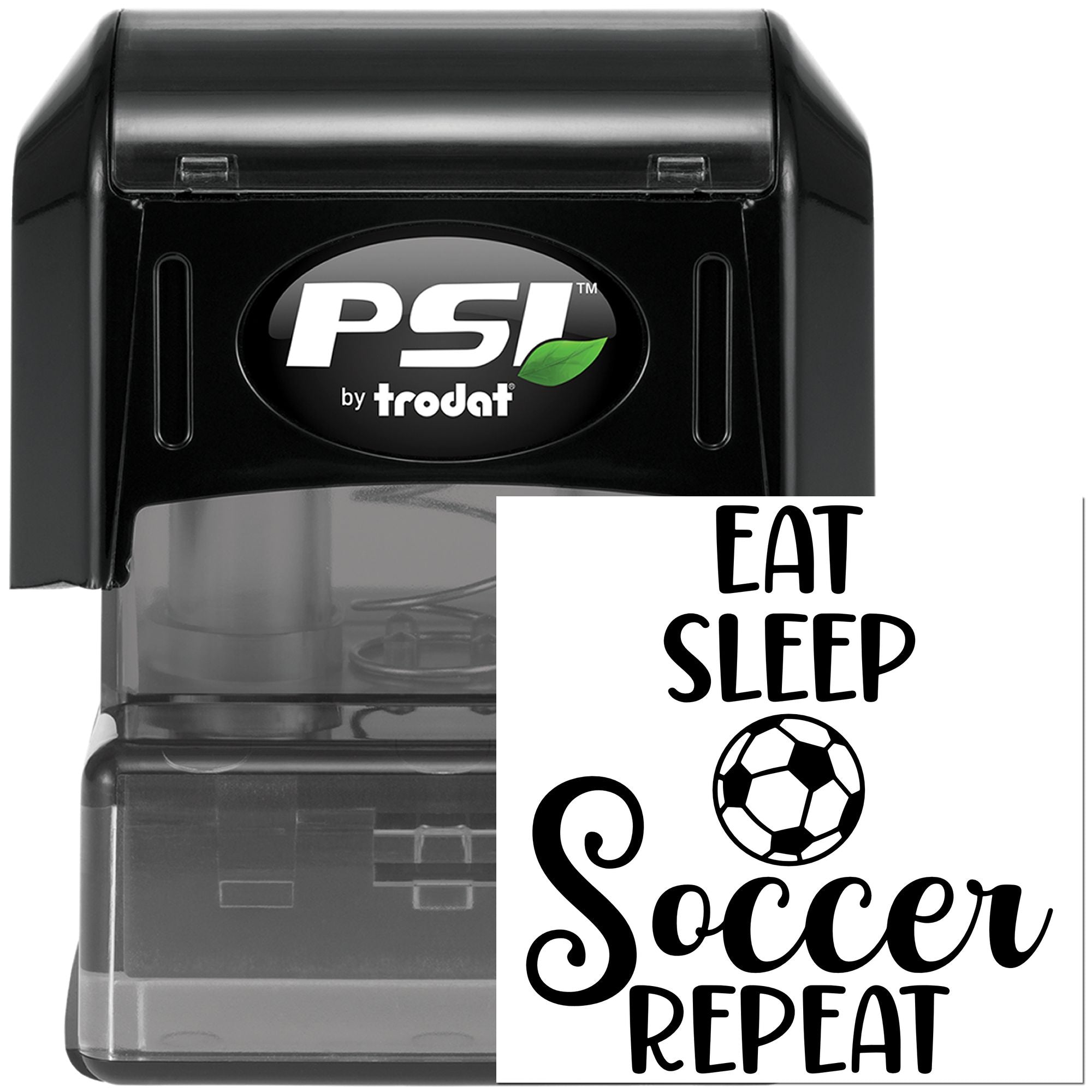 Pre-Inked Eat Sleep Soccer Note Card Stamp