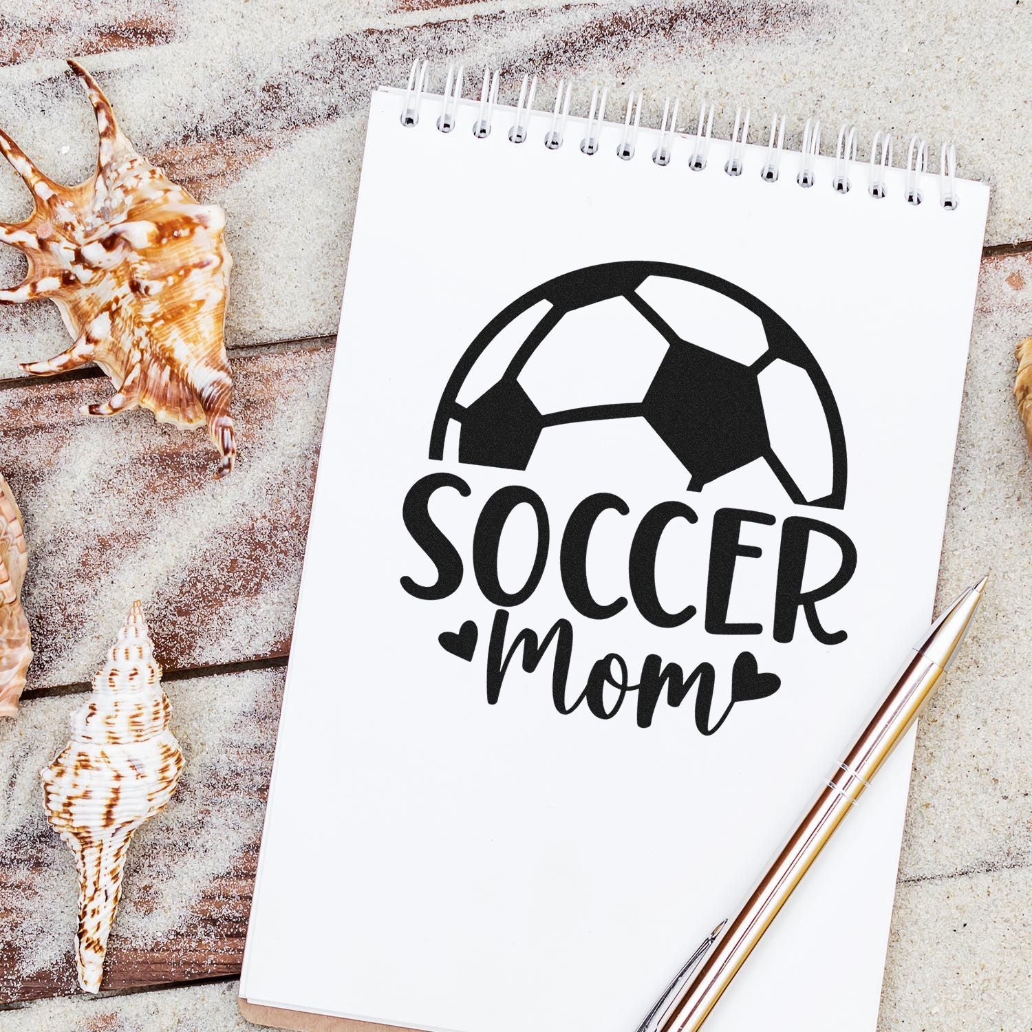 Self-Inking Soccer Mom Favor Tag Stamp
