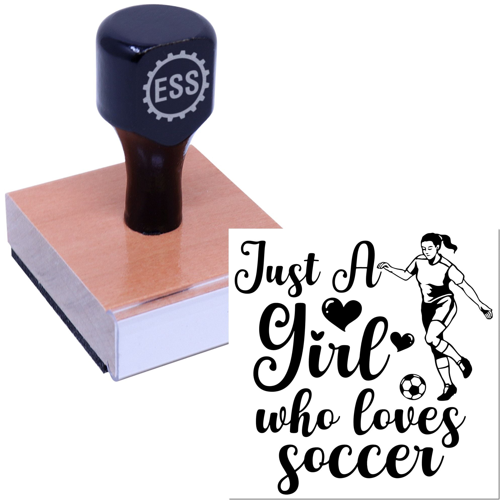 Passionate Soccer Girl Scrapbook Rubber Stamp