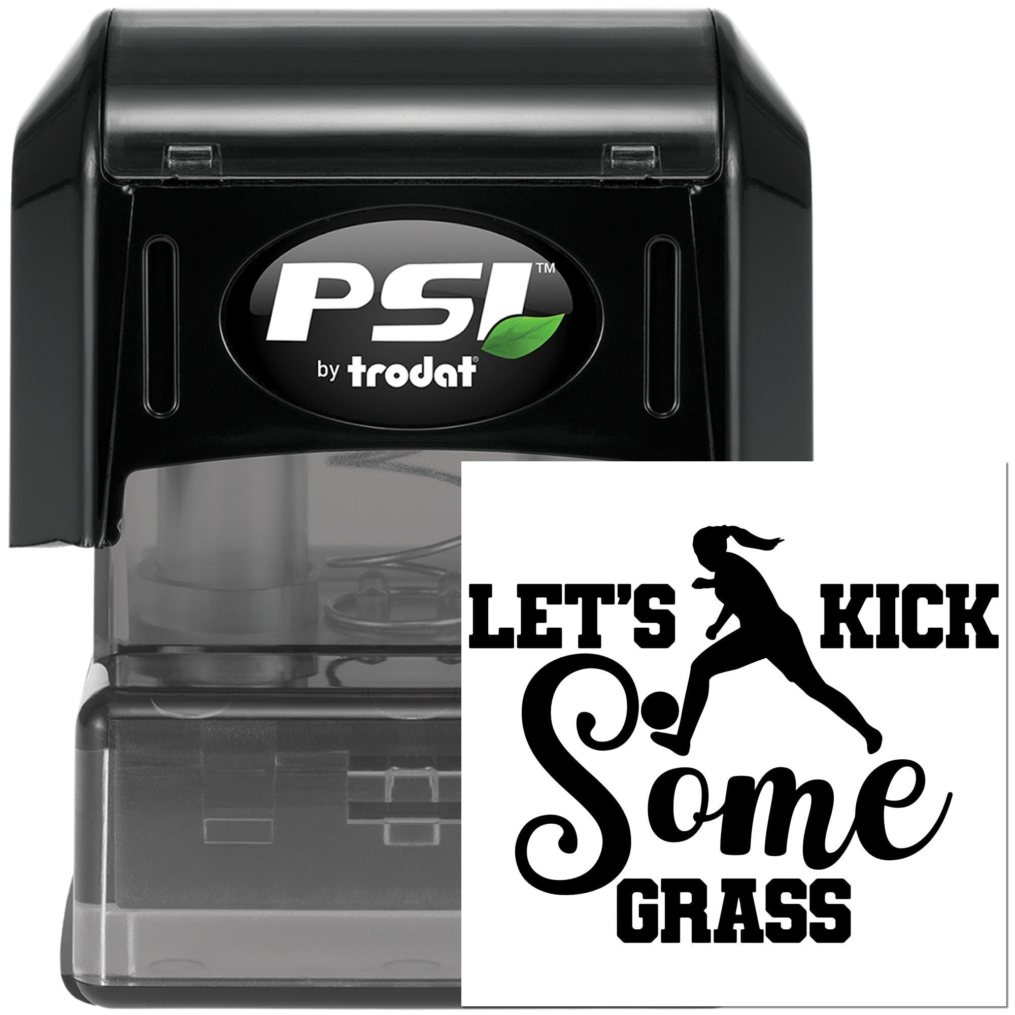 Pre-Inked Lets Kick Grass Scrapbook Stamp