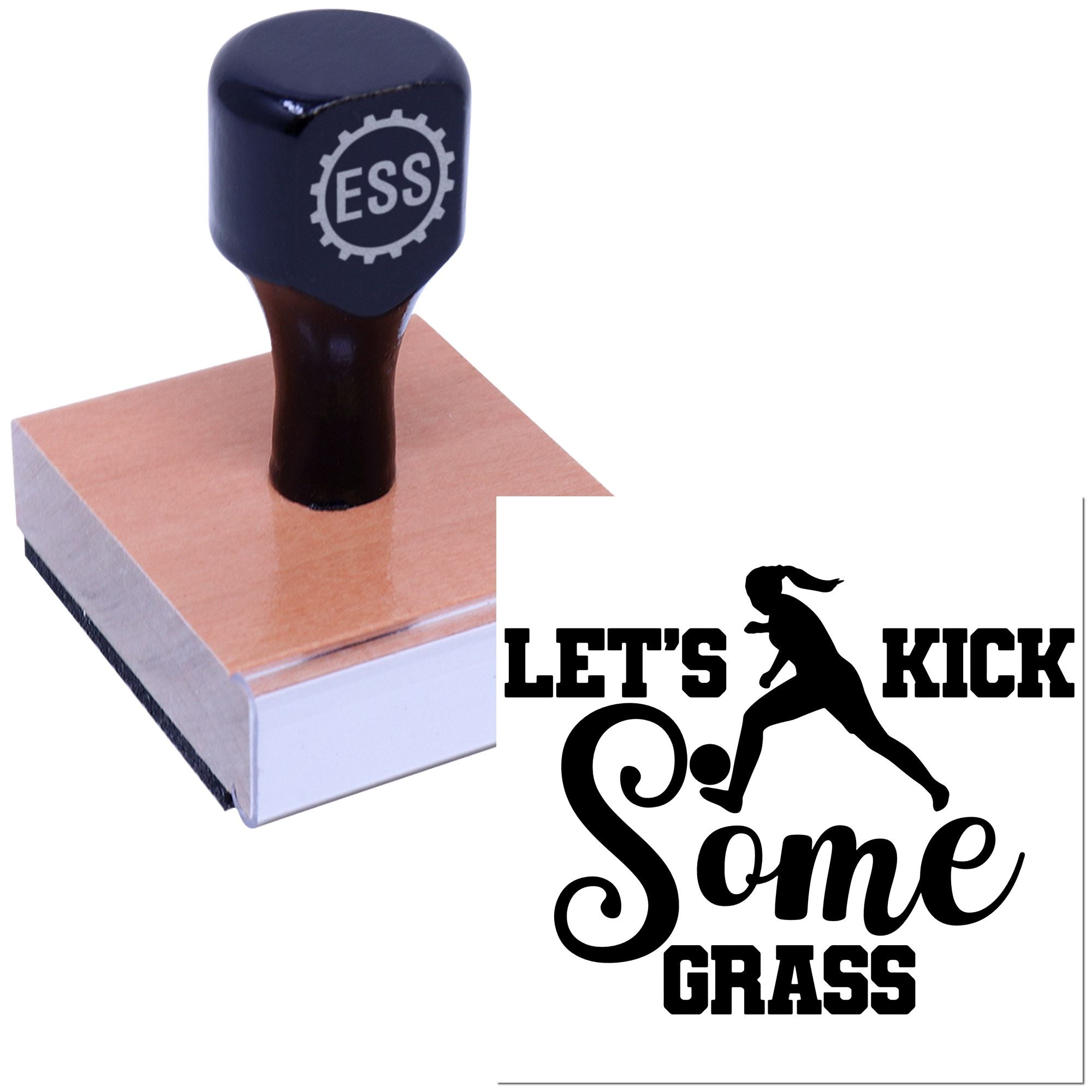 Conquer The Grass Card Rubber Stamp