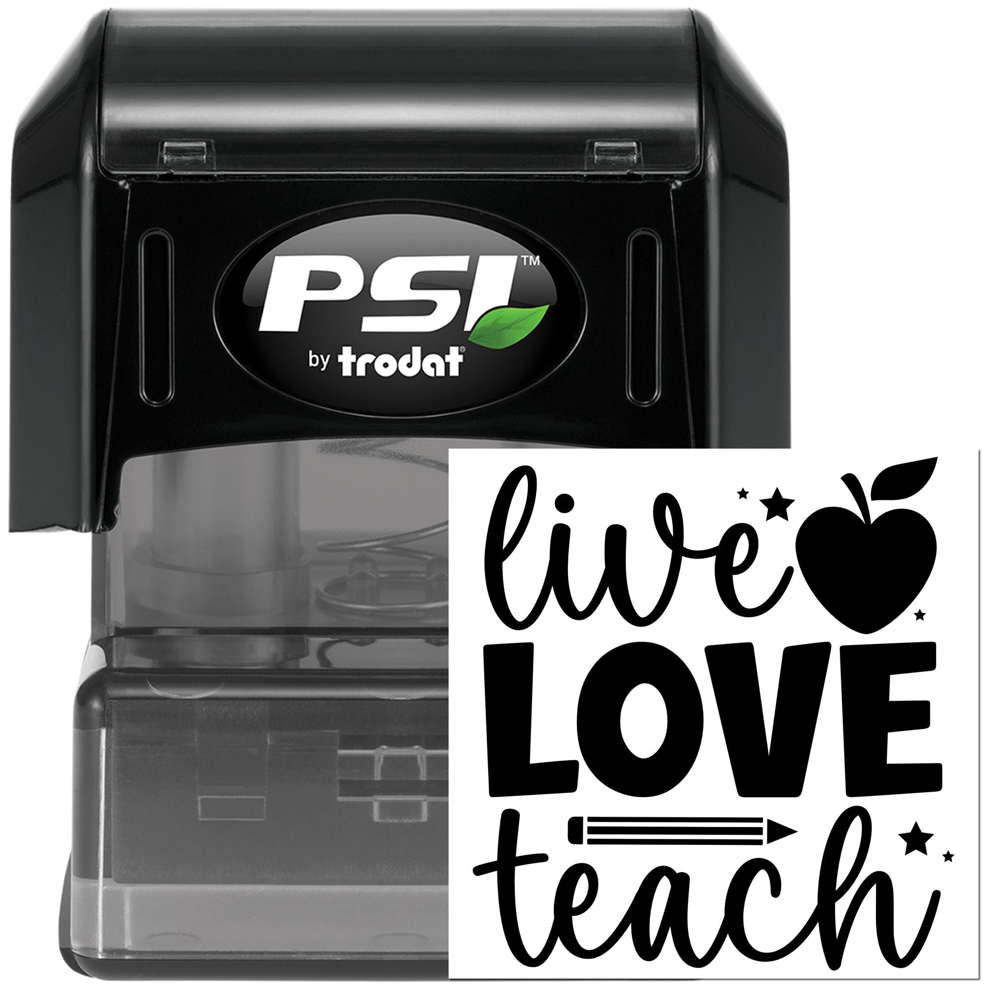 Pre-Inked Live Love Teach Paper Craft Stamp