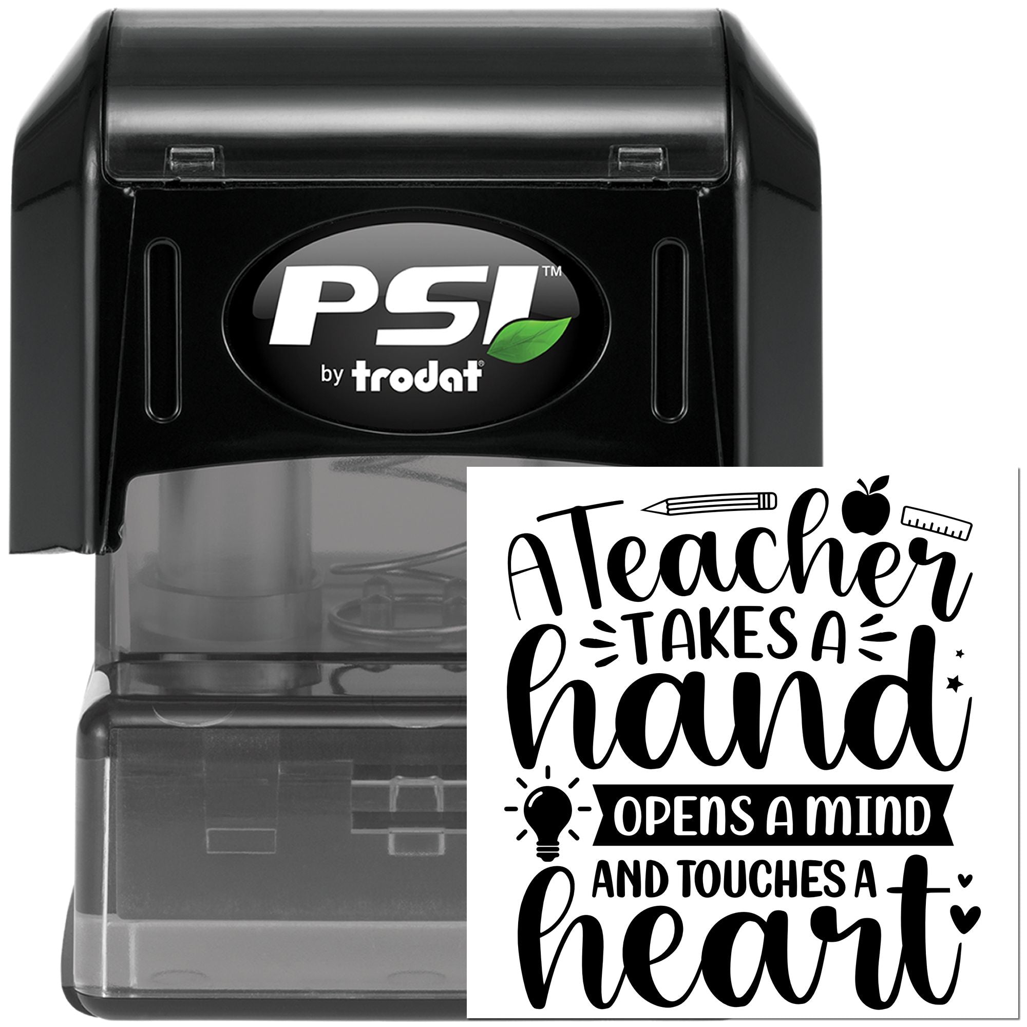 Pre-Inked Teacher Opens Hearts Handcraft Stamp