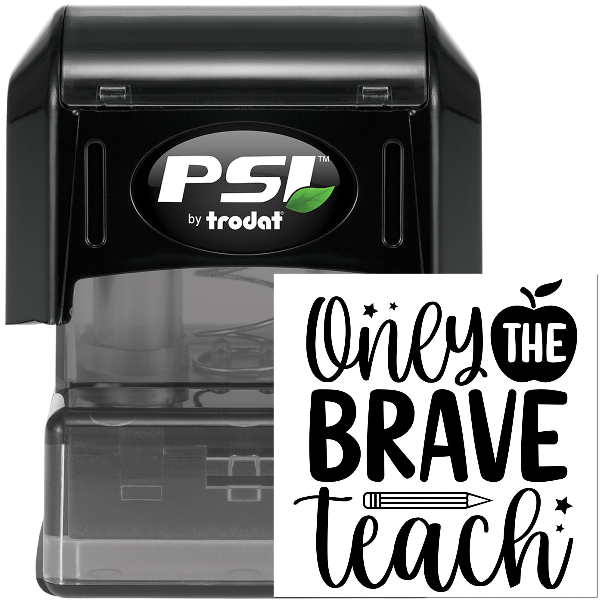 Pre-Inked Brave Teacher Quote Papercraft Stamp