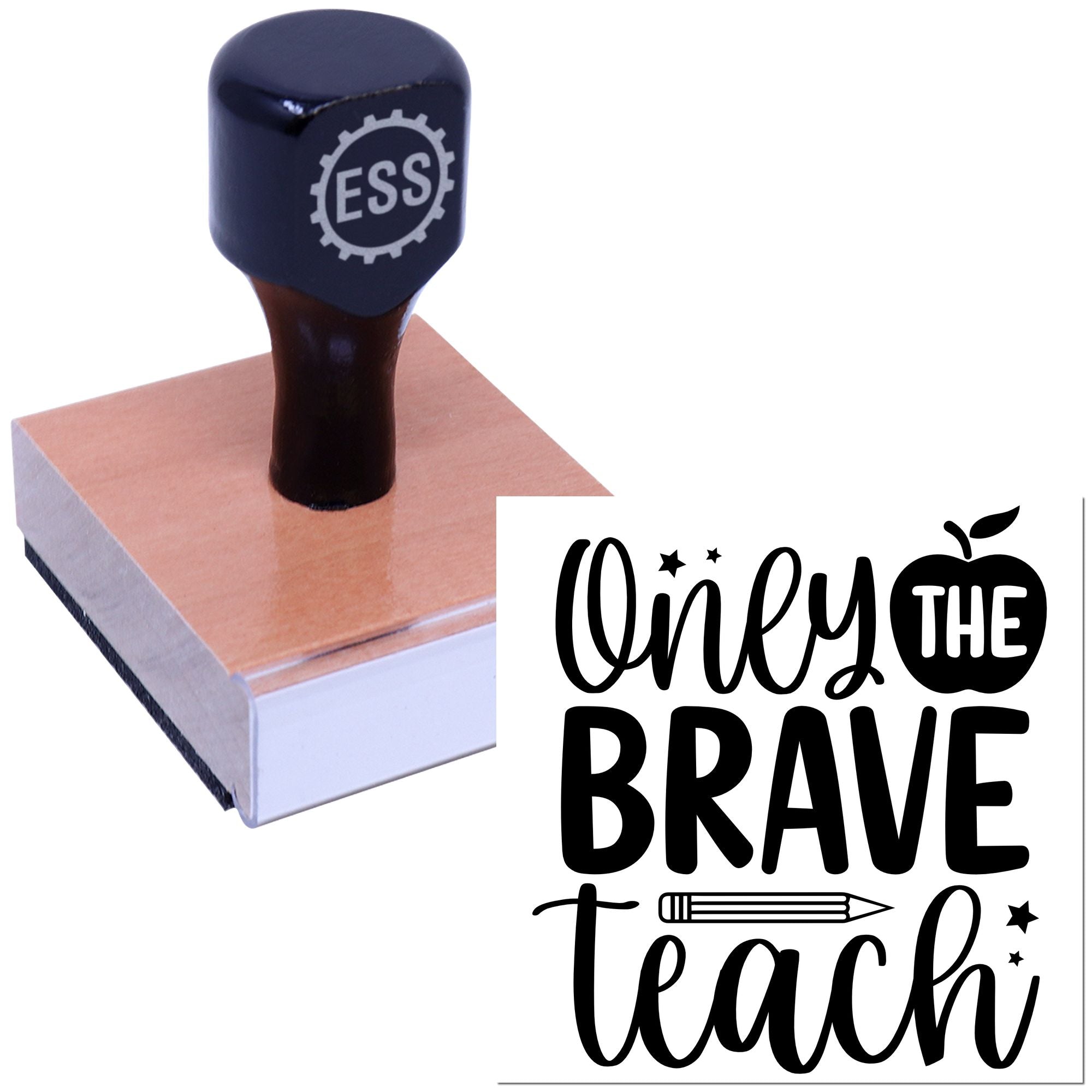 Brave Teacher Tribute Journaling Rubber Stamp