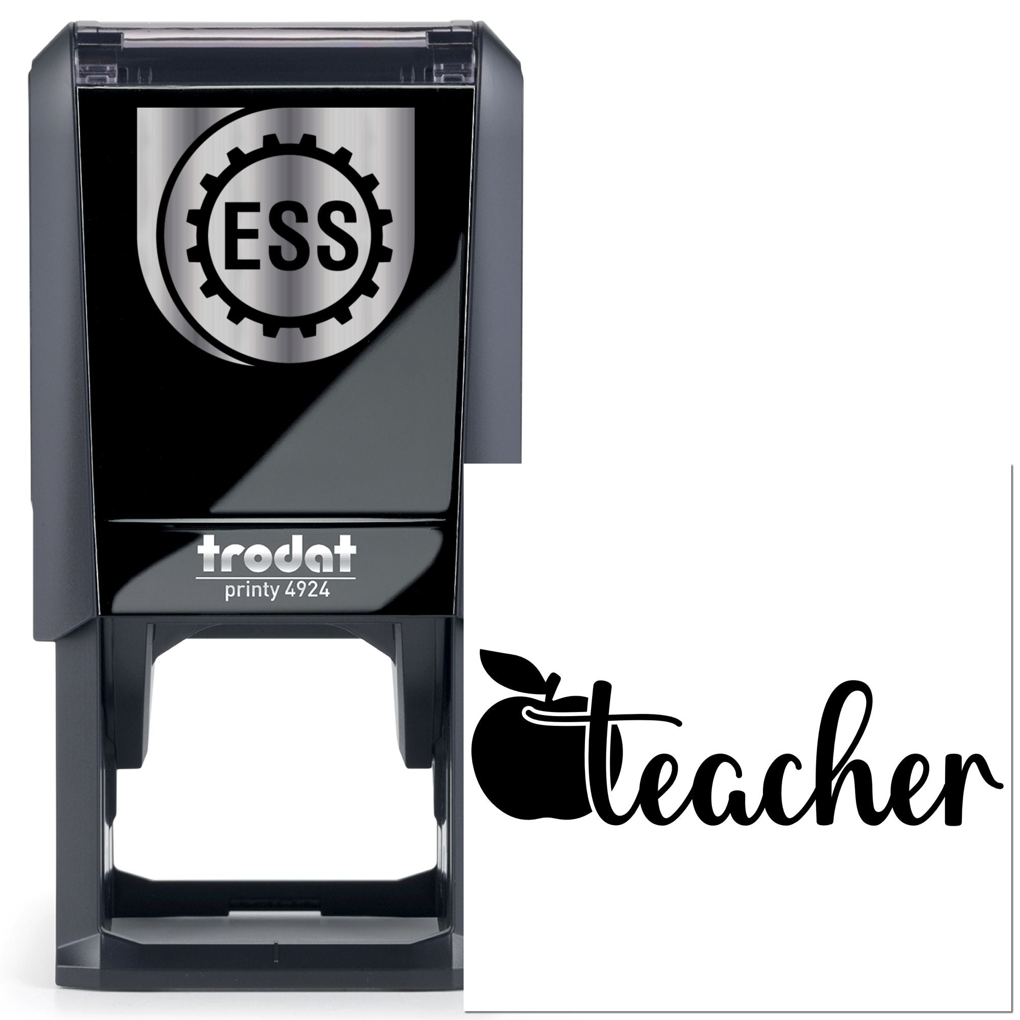 Self-Inking Apple Teacher Postcard Stamp