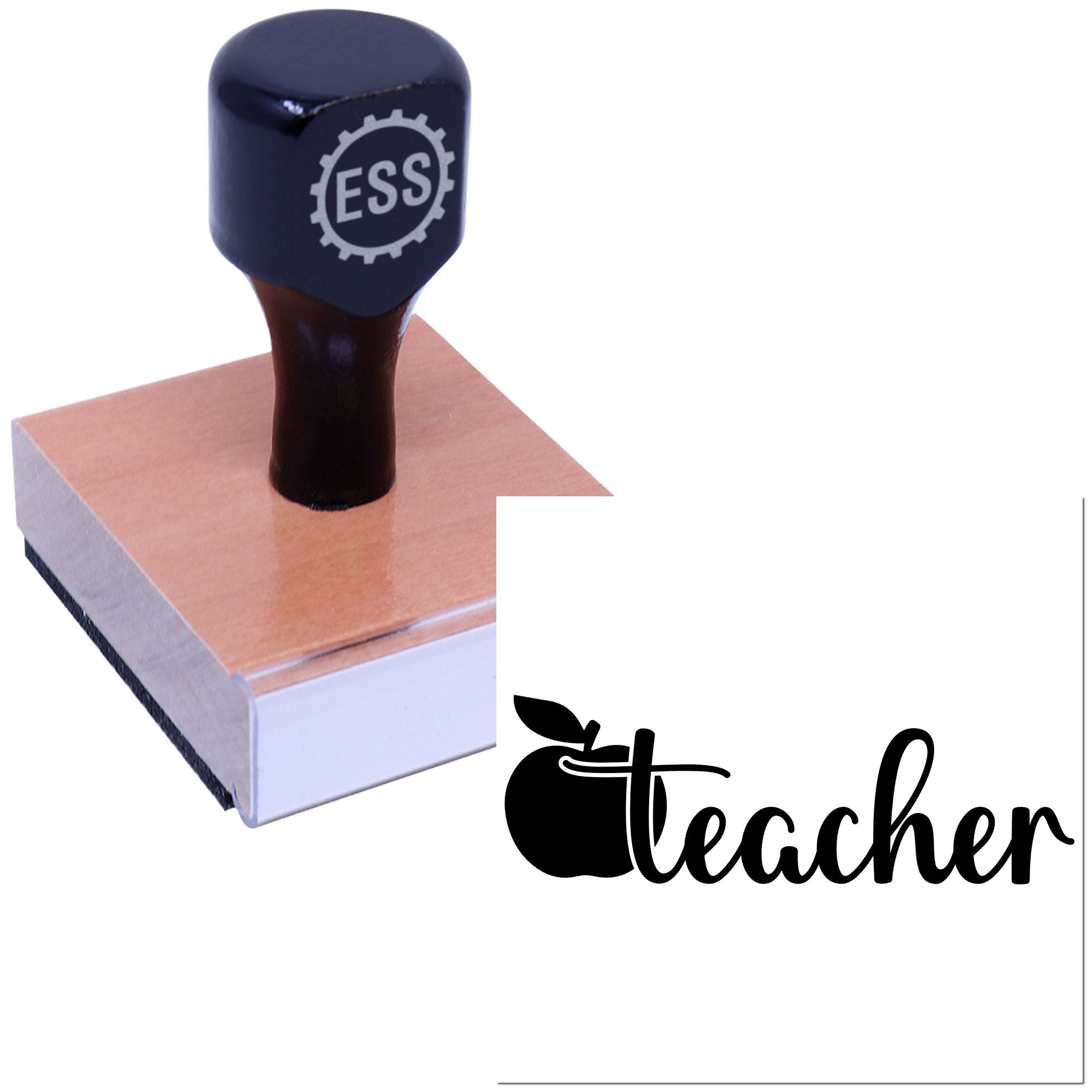 Apple Educator Emblem Tag Rubber Stamp